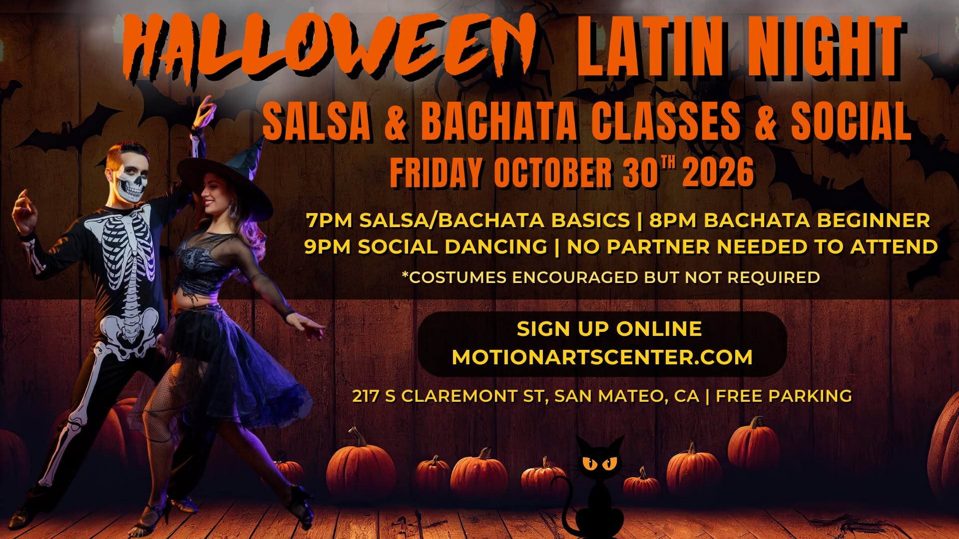 🎃Halloween Latin Night Salsa & Bachata Classes & Social! — SAT 31 OCT