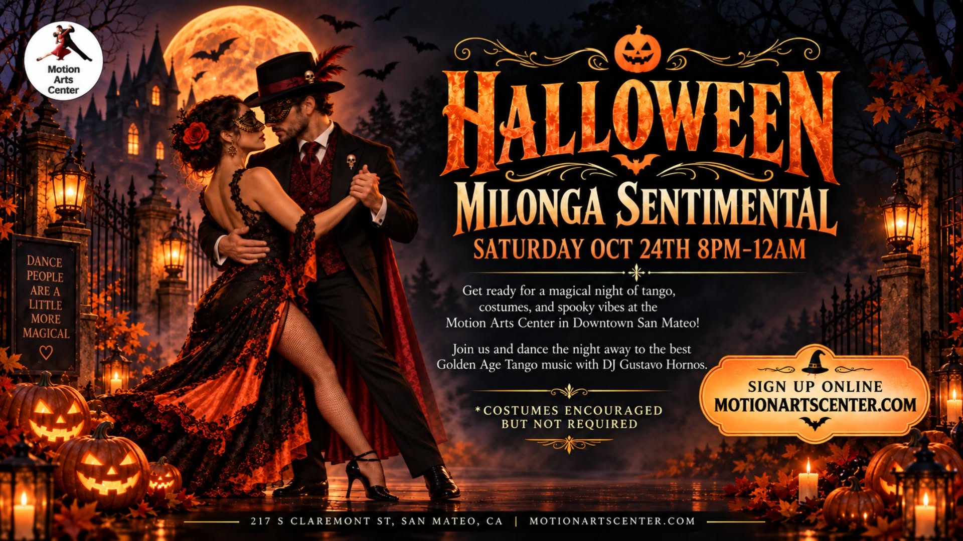 Celebrate Halloween at the Milonga Sentimental in San Mateo! โ SUN 25 OCT