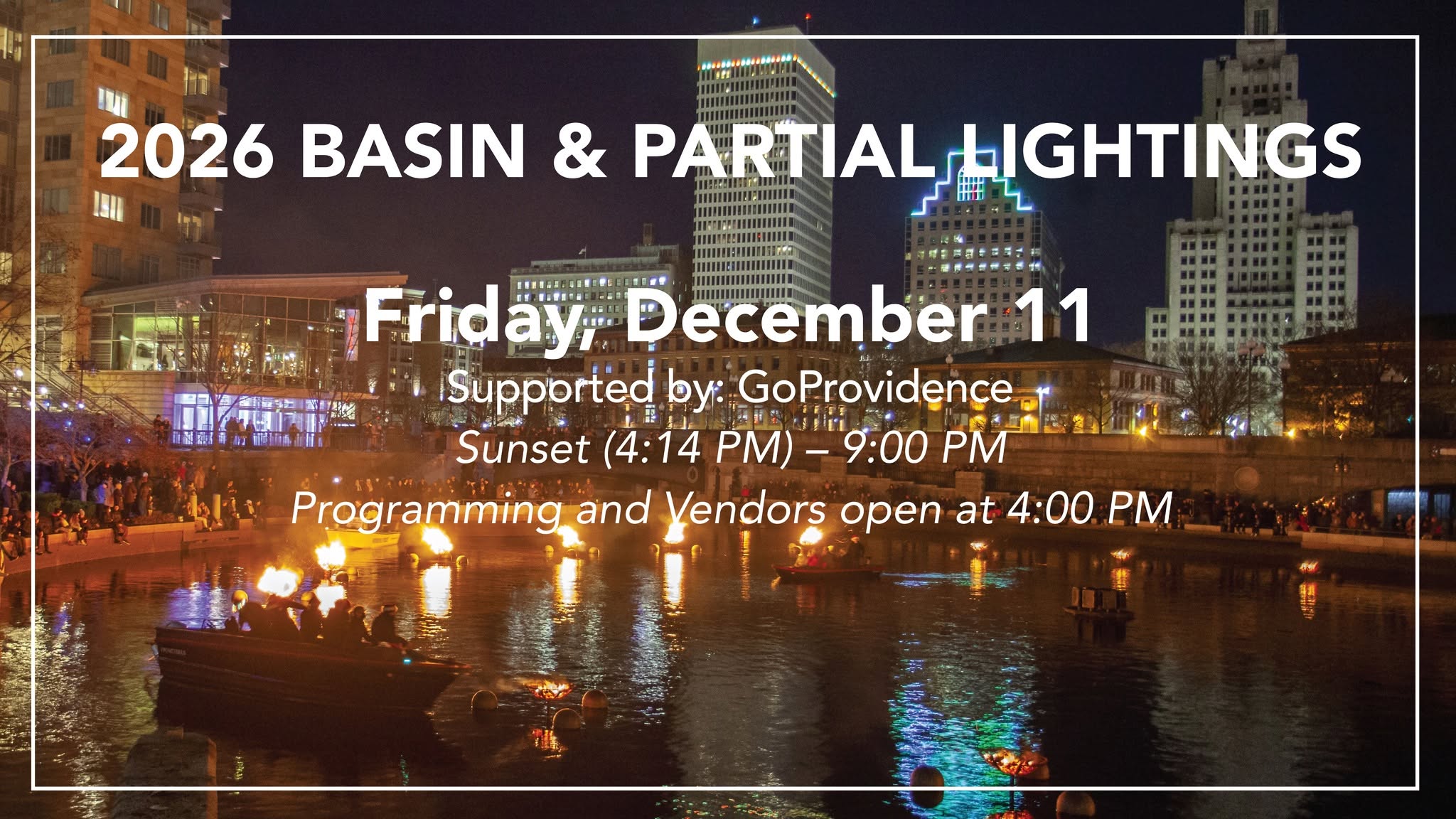 Holiday Basin Lighting | WaterFire Providence — FRI 11 – SAT 12 DEC