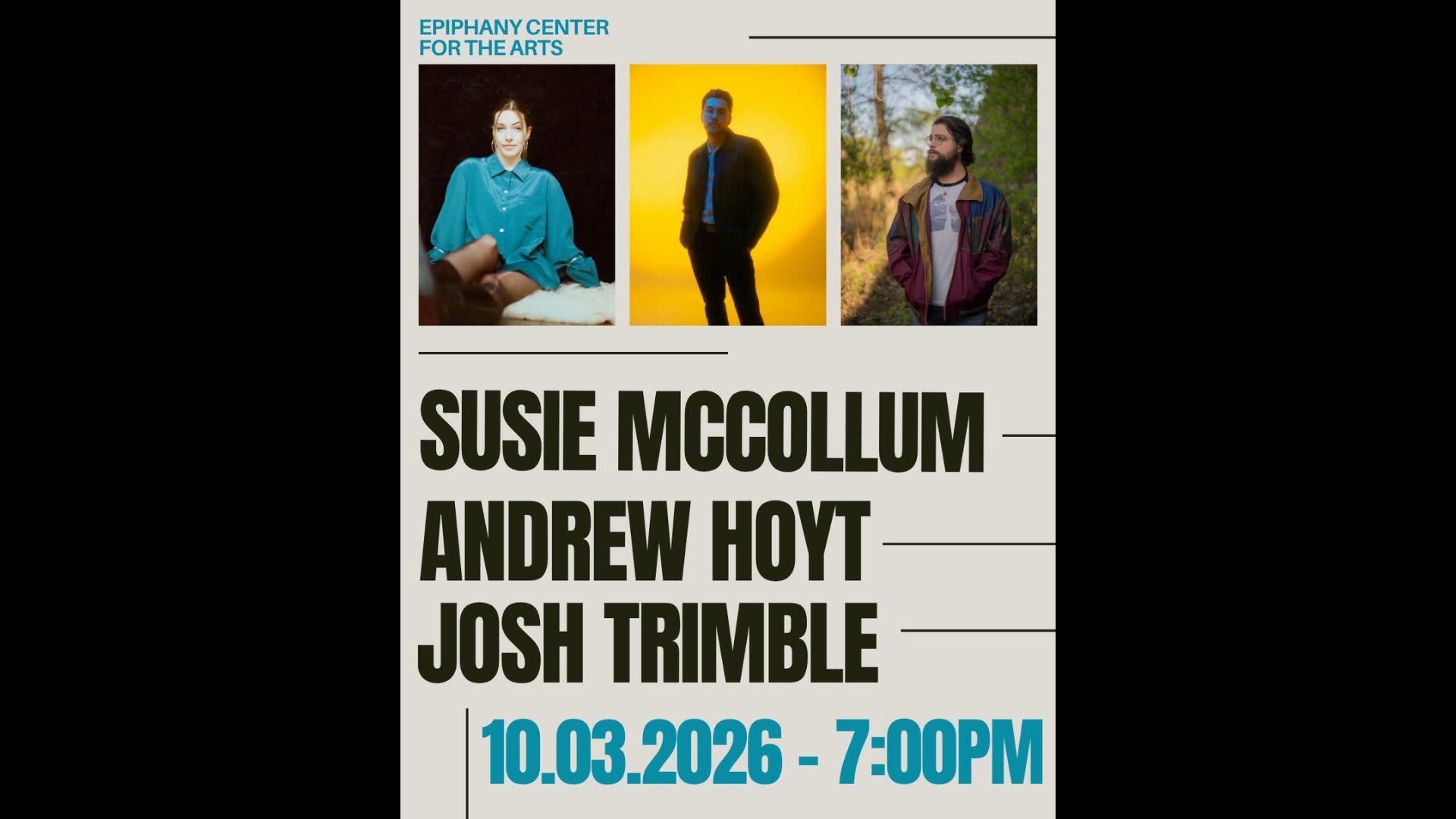 Susie McCollum / Andrew Hoyt / Josh Trimble — SUN 4 OCT
