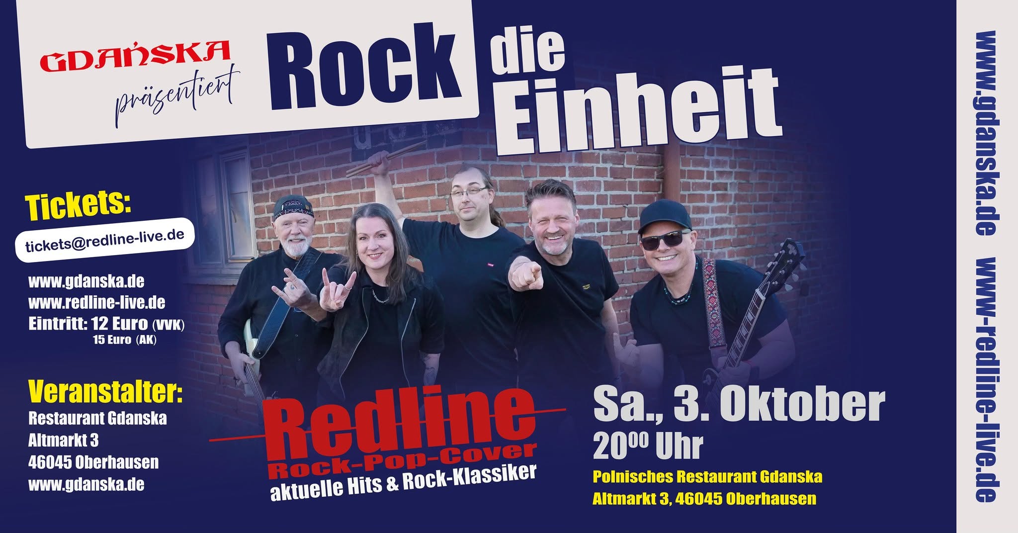 REDLINE live - ROCK DIE EINHEIT — SAT 3 OCT