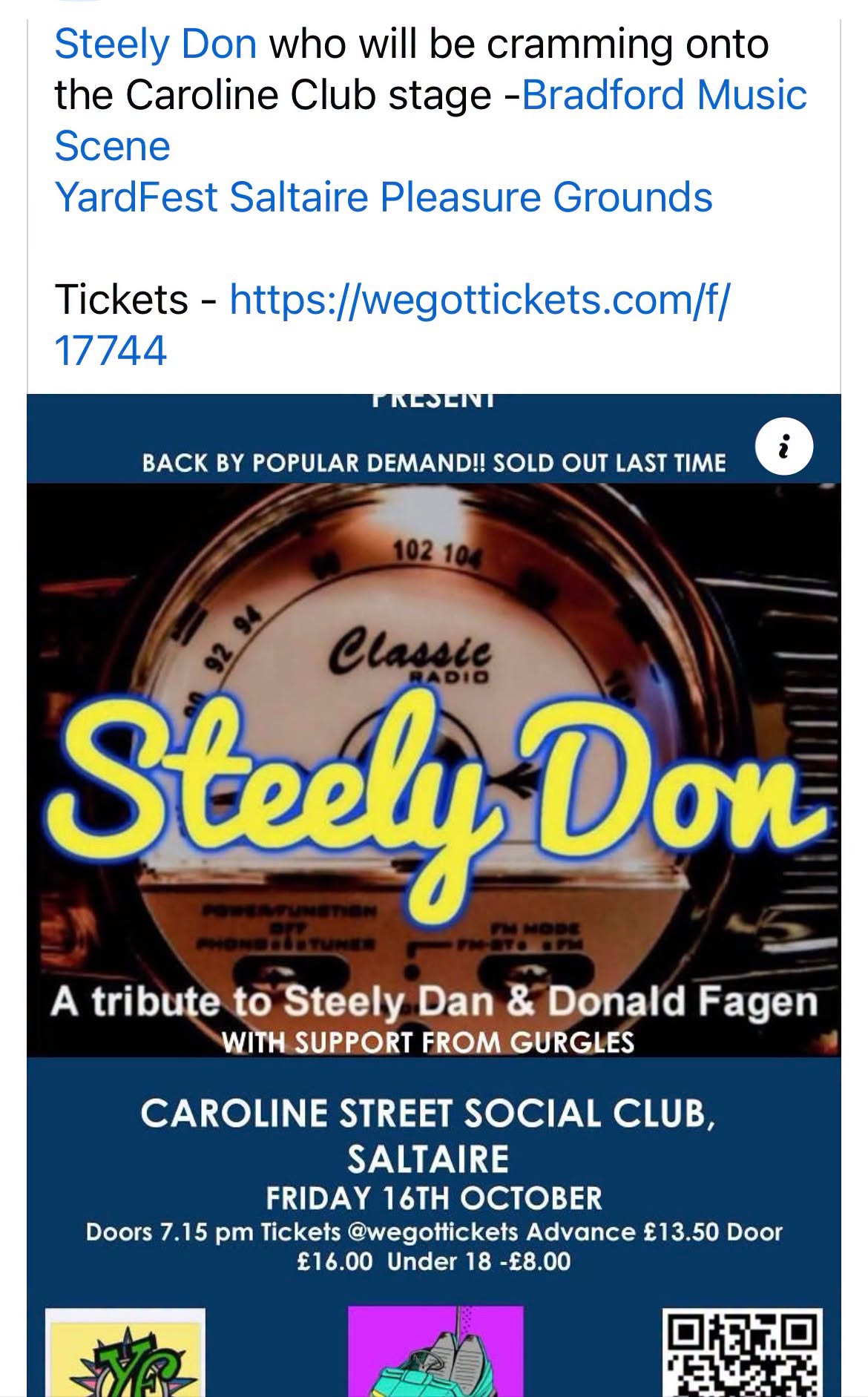 Steely Don - A Tribute to Steely Dan — FRI 16 OCT