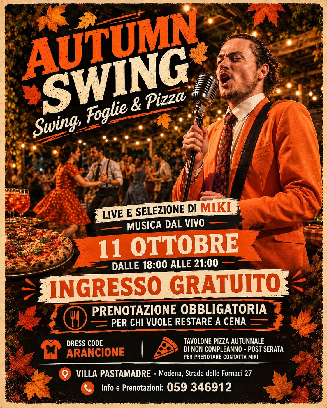 ππΆ AUTUMN SWING β Swing, Foglie & Pizza! πΆπ - Lindy Hop, Boogie Woogie, Rock N Roll con Miki β SUN 11 OCT