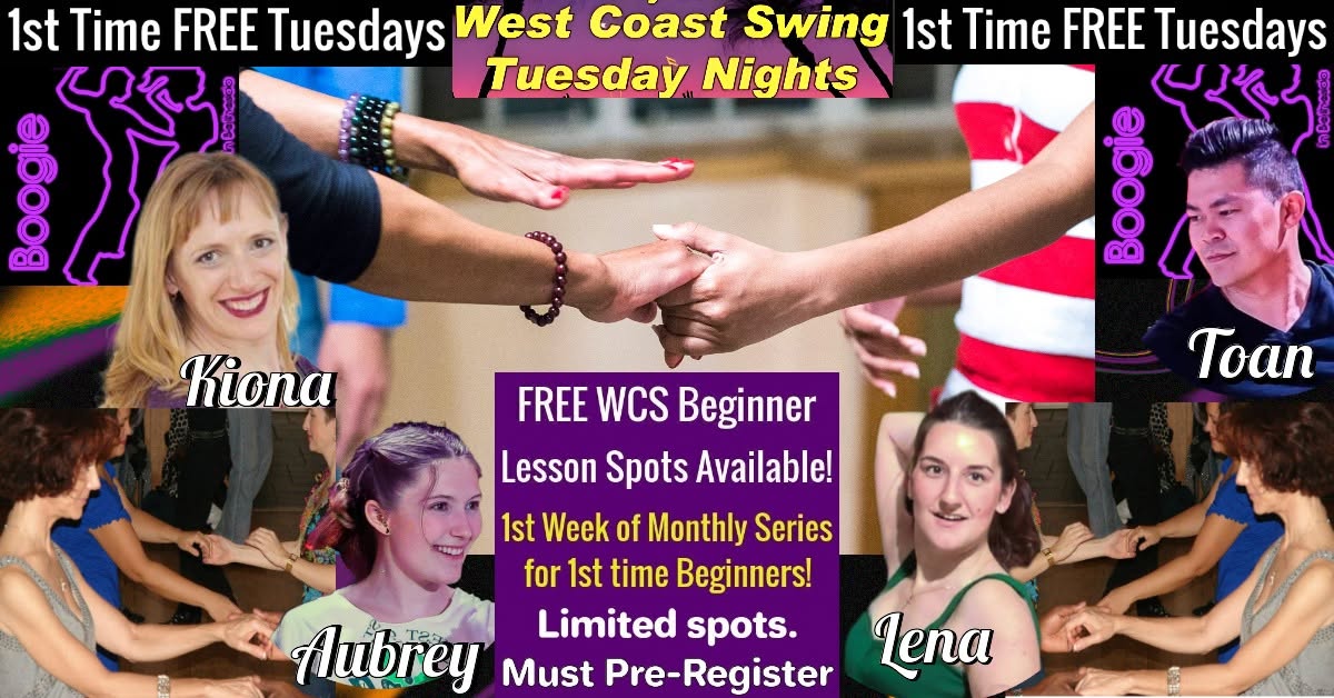 1st week FREE W/C Swing Beginners Class for 1st Time Beginners @ Boogie's WCSwing Tuesdays — TUE 6 – WED 7 OCT