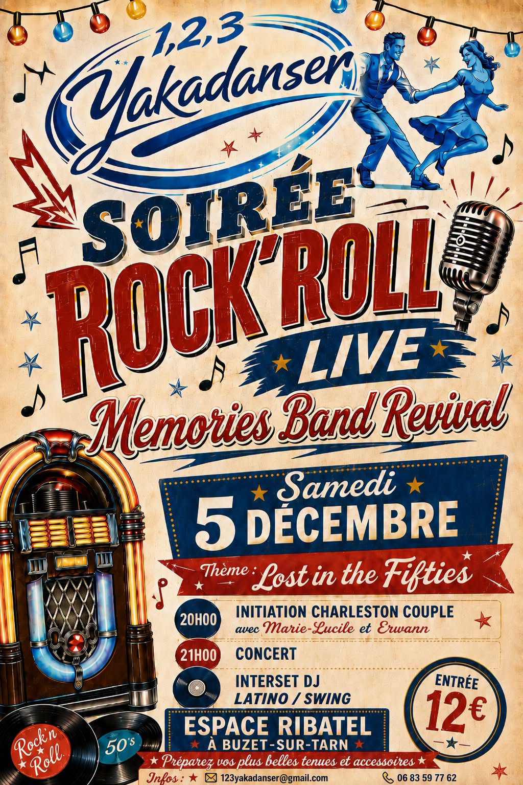 Soirée Rock'n'roll Live avec Memories Band Revival — SAT 5 DEC
