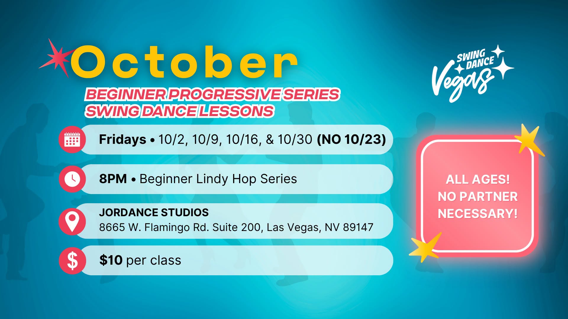 Beginner Progressive Series - Swing Dance Lessons — SAT 10 OCT
