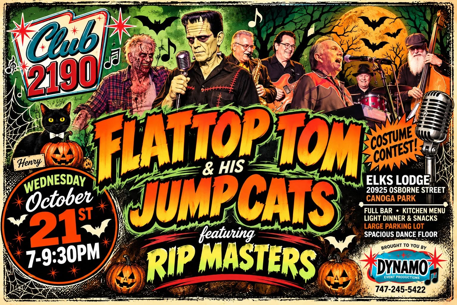 FLATTOP TOM & His Jump Cats Spooky, Swingy Rock 'n Roll Halloween Dance Party — THU 22 OCT