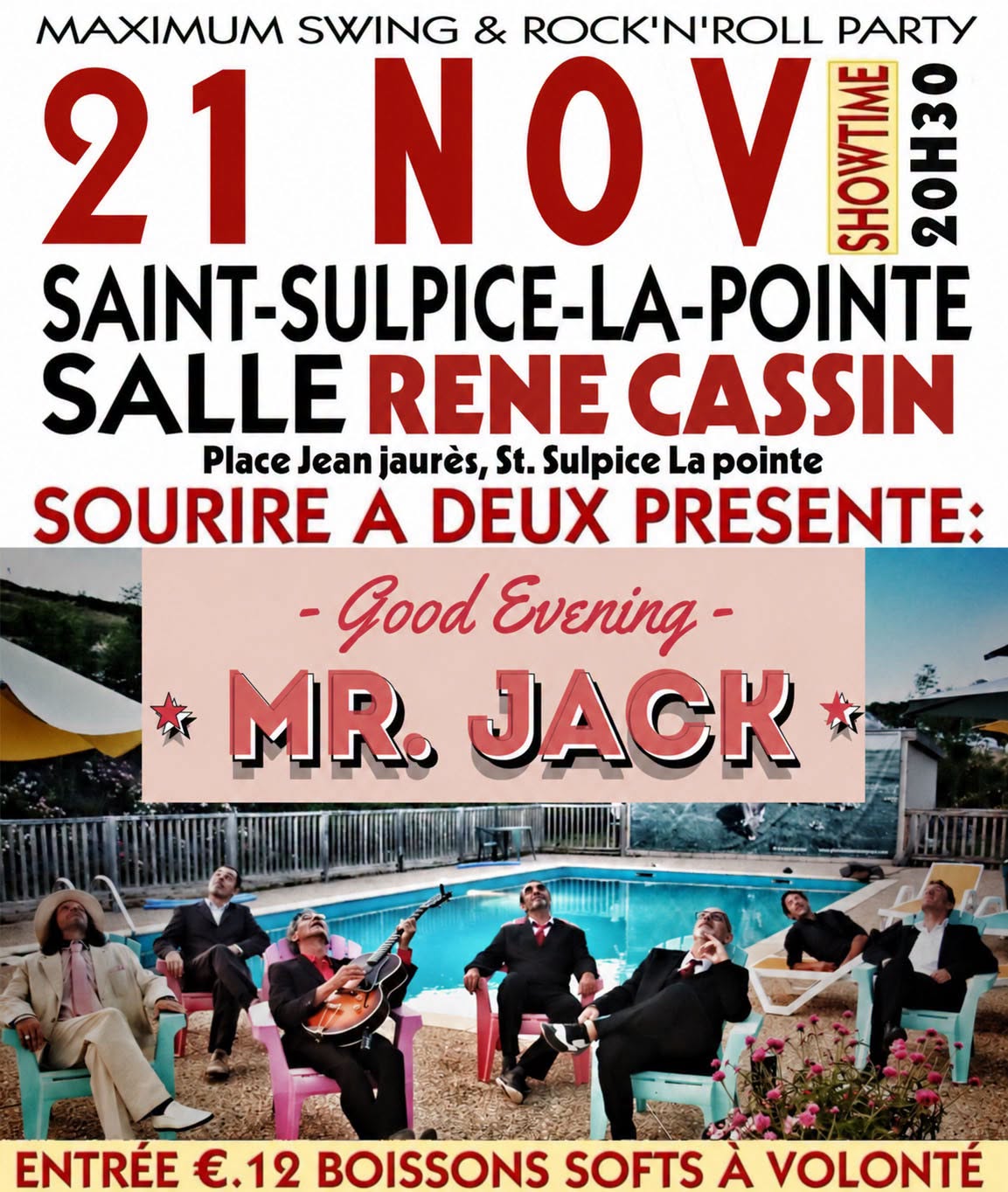 Concert de rock and roll avec Good Evening Mr. Jack — SAT 21 NOV