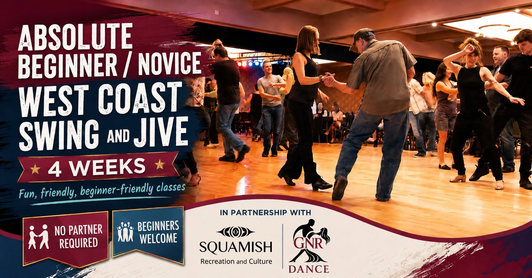 Absolute Beginner/Novice West Coast Swing & Jive (4 Weeks) — THU 26 NOV