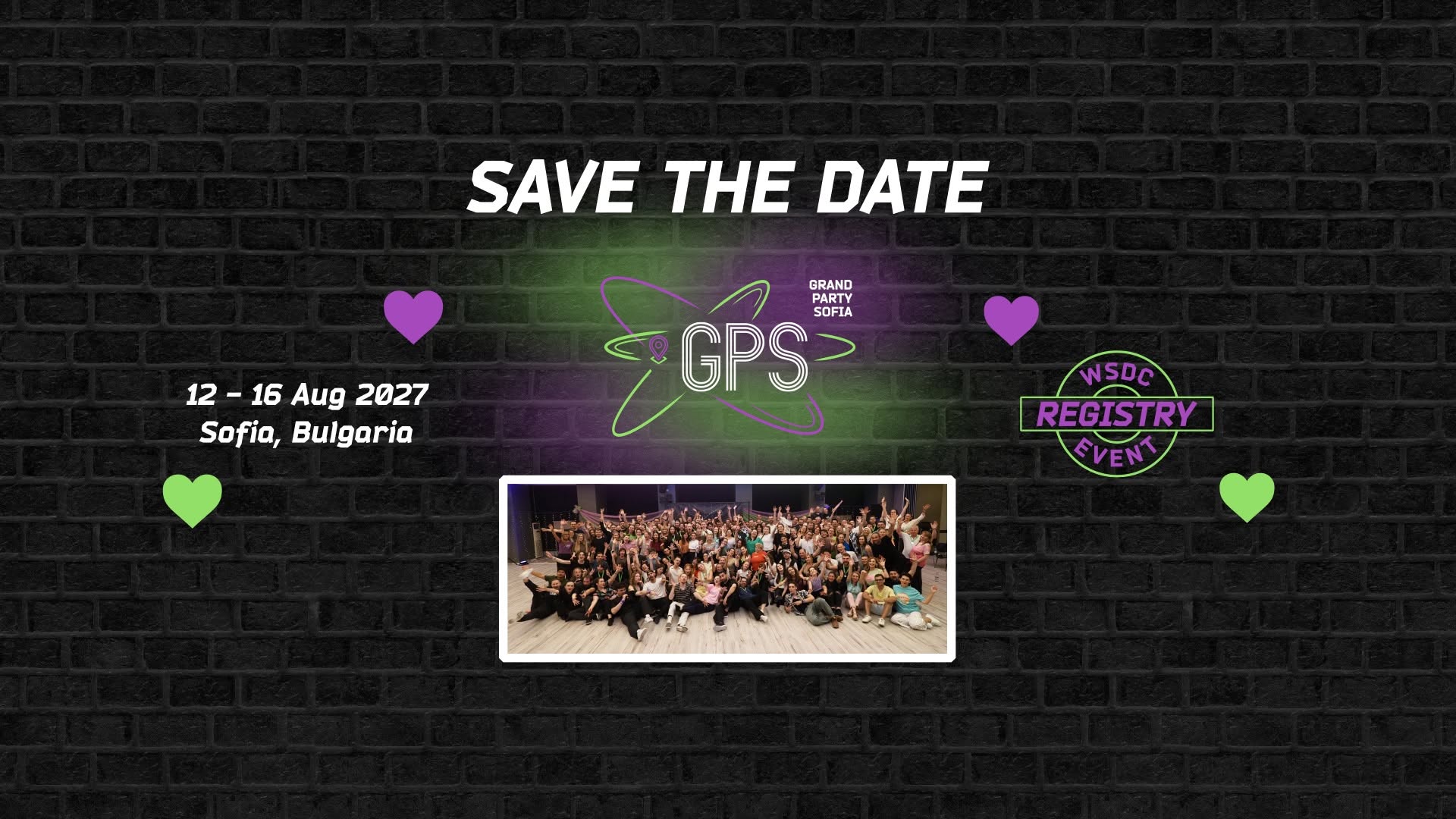 Grand Party Sofia (GPS) 2027 {WSDC Registry Event} — THU 12 – MON 16 AUG 2027