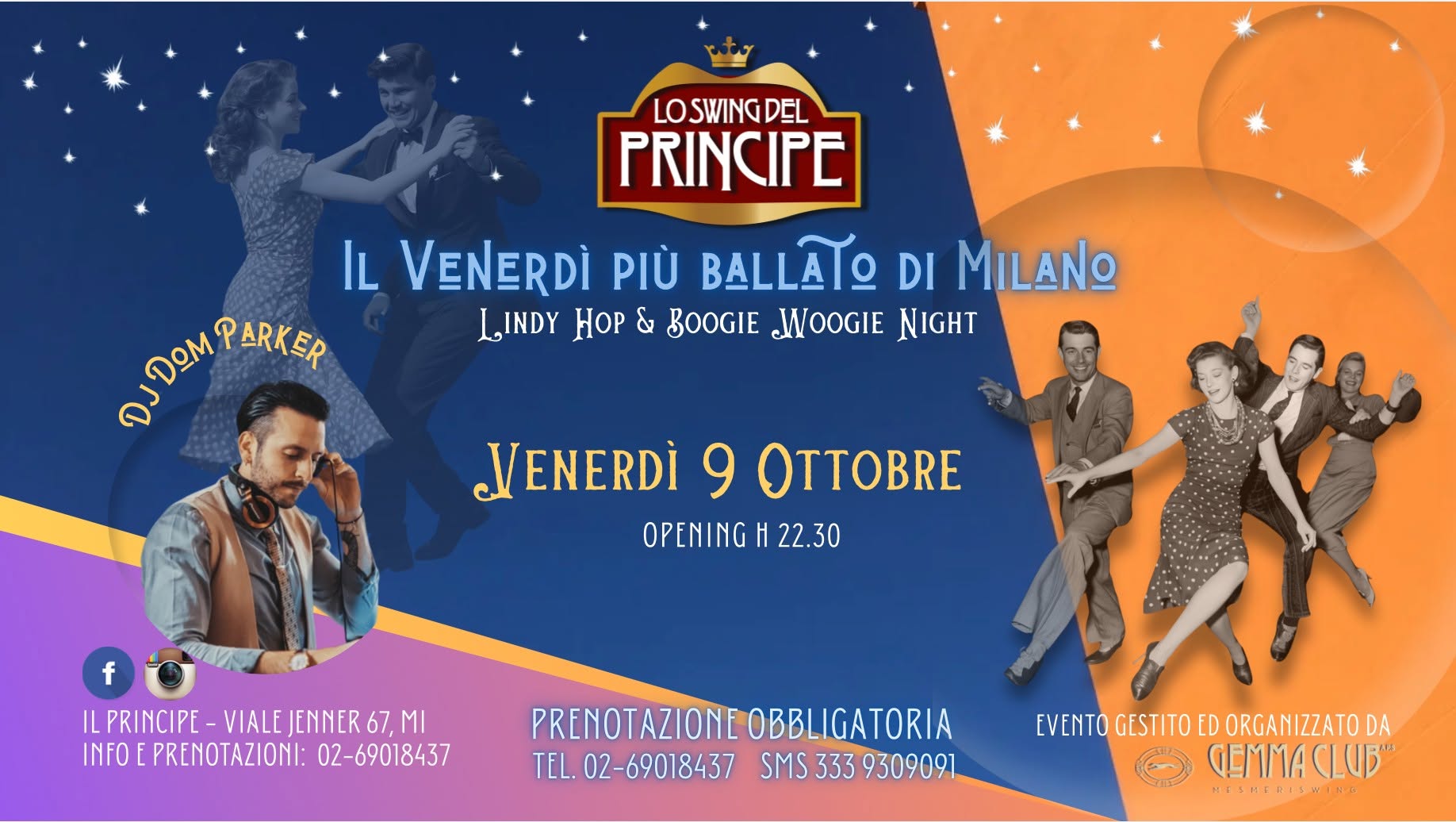 ☆ Lo Swing del Principe ☆ Lindy Hop & Boogie Woogie Nights ☆ Dj Dom Parker ☆ — FRI 9 OCT