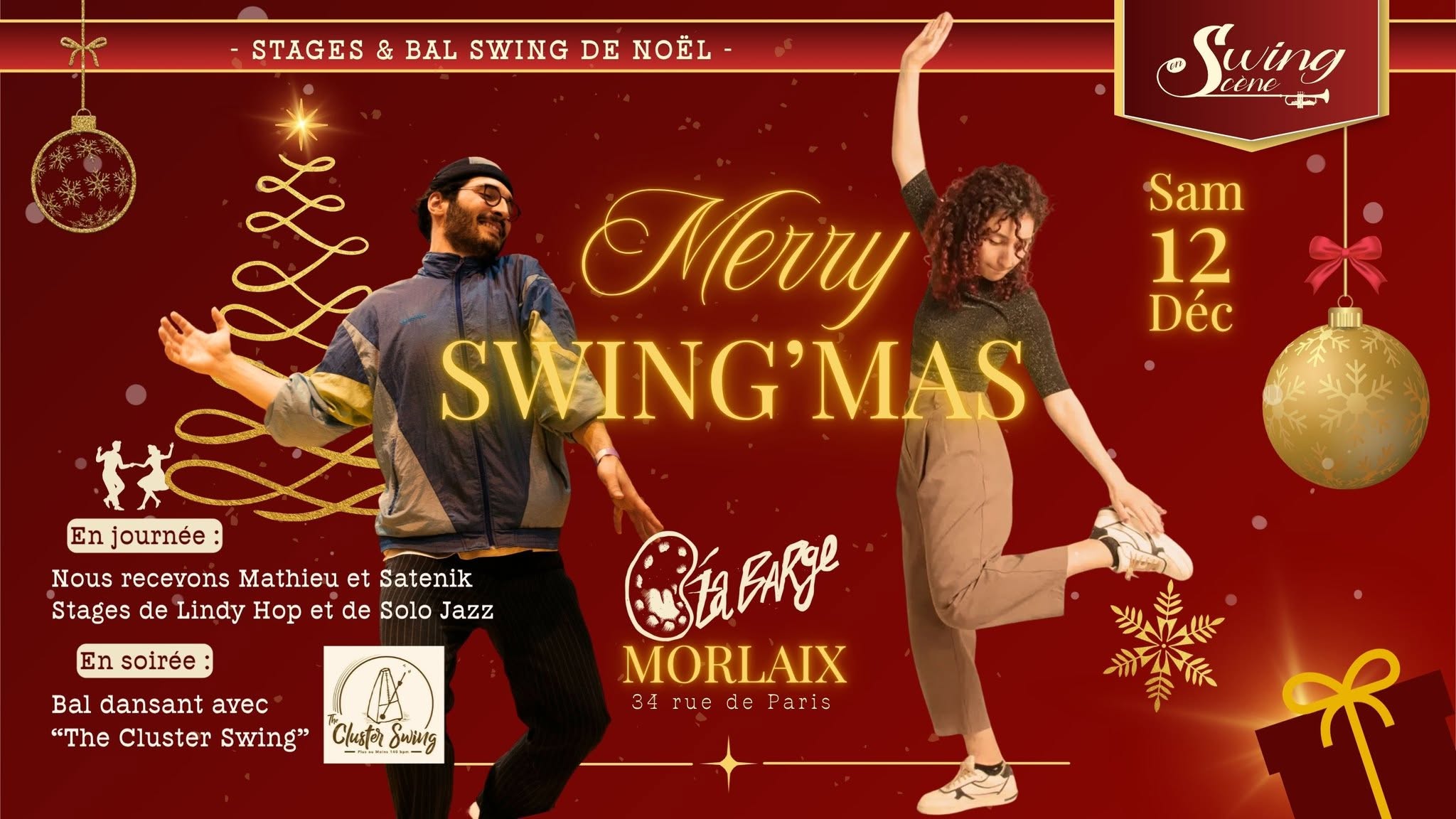 Merry Swing'Mas - Workshop avec Mathieu et Satenik + Bal de noël à Morlaix — SAT 12 DEC