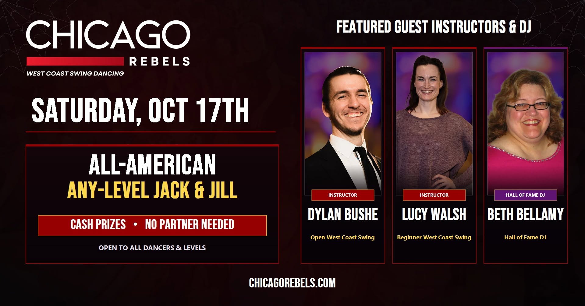 π Chicago Rebels WCS Dance ft. Dylan Bushe & Lucy Walsh + Jack & Jill! β SUN 18 OCT