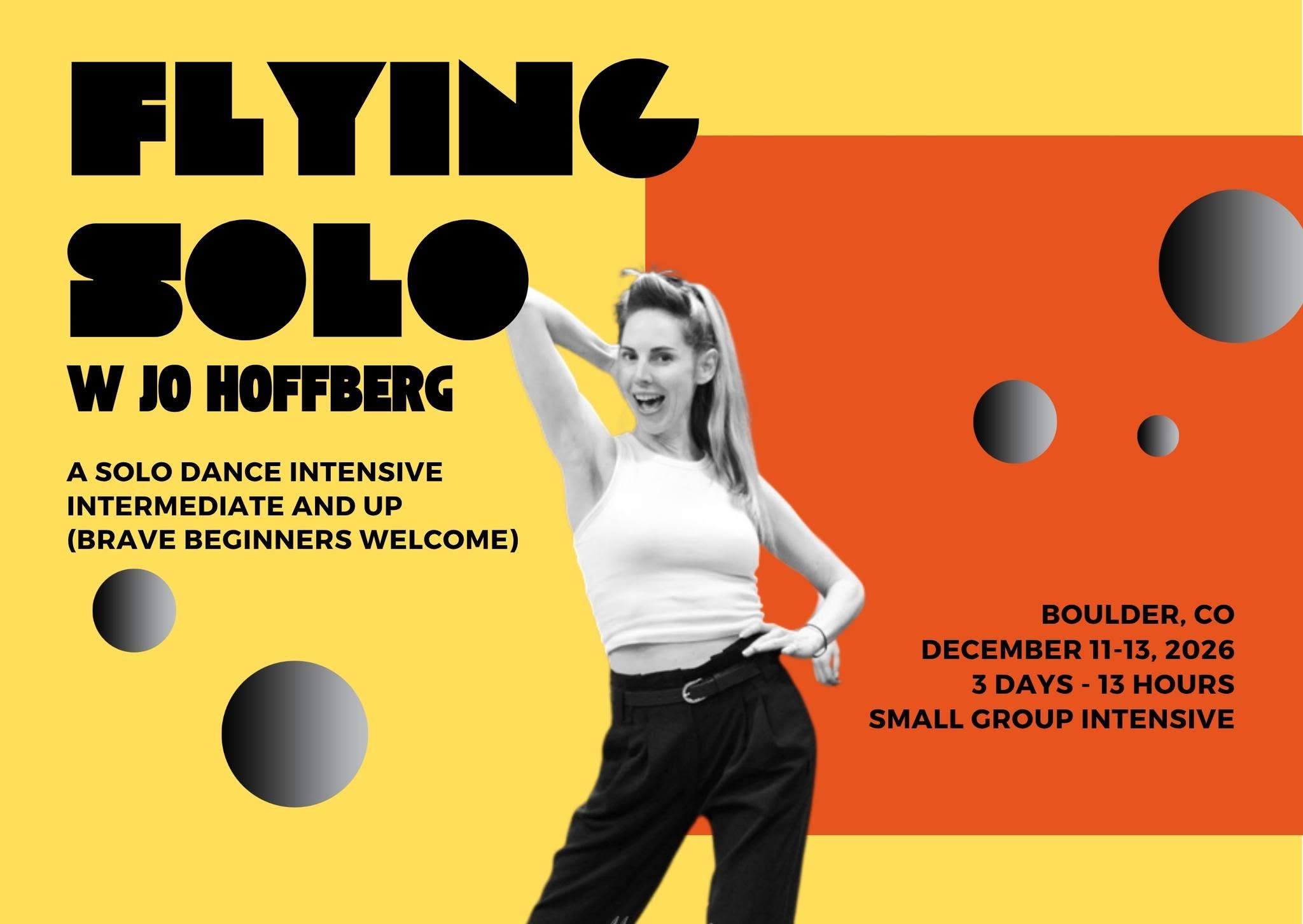 Flying Solo Workshop With Jo Hoffberg — SAT 12 – MON 14 DEC