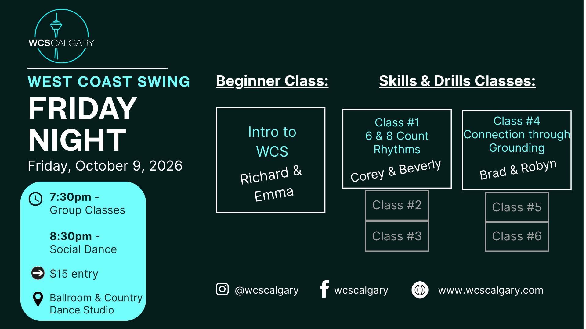 West Coast Swing Friday Night!  — SAT 10 OCT