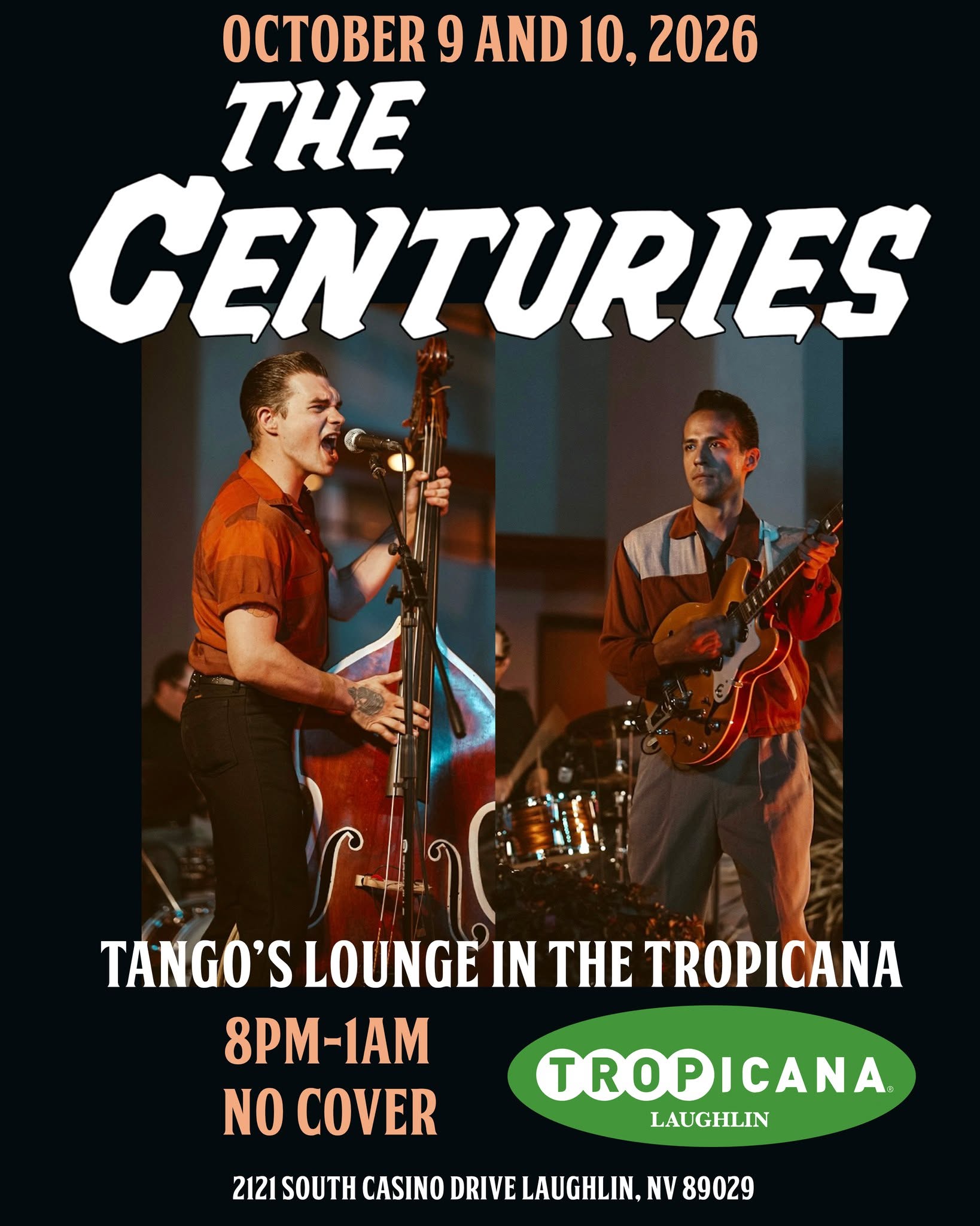 TWO NIGHTS AT TANGO'S! The Centuries from Los Angeles, 1950s Rockabilly, Rock & Roll, Blues — SUN 11 OCT