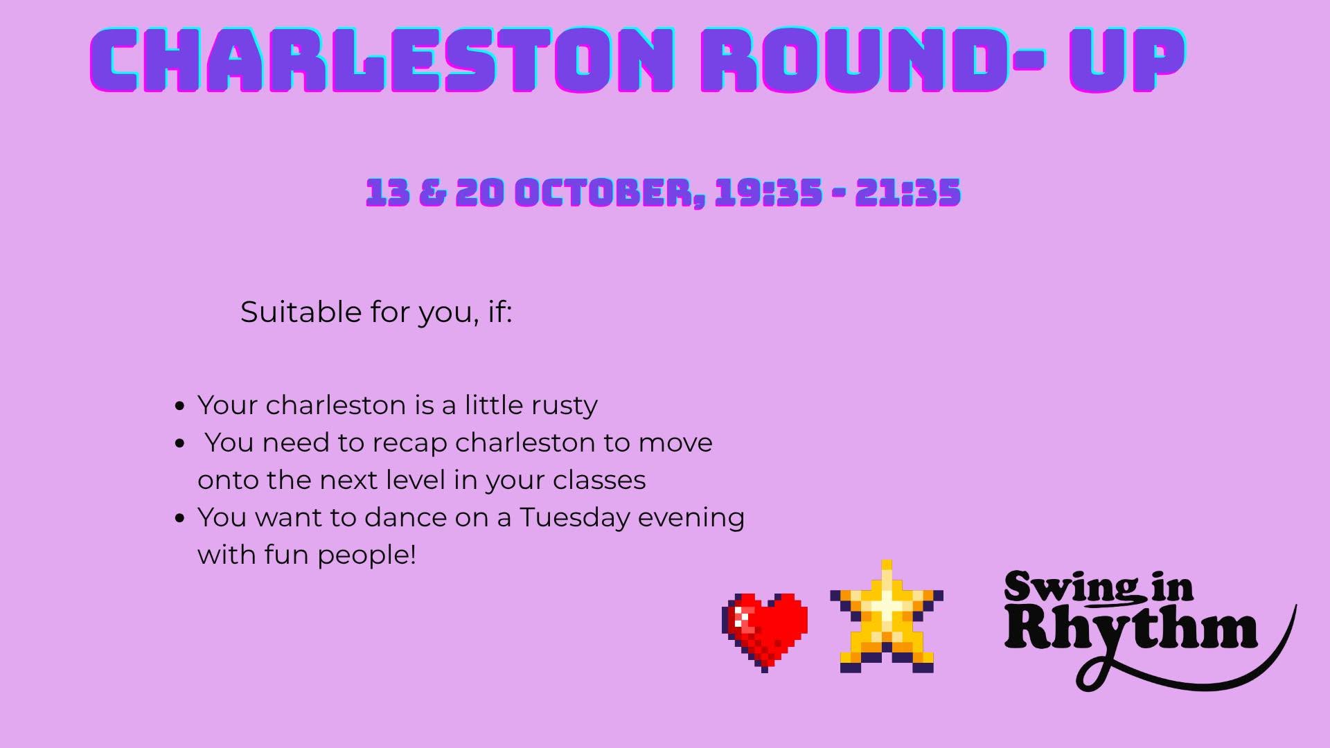 Charleston Round-up! — TUE 13 – TUE 20 OCT
