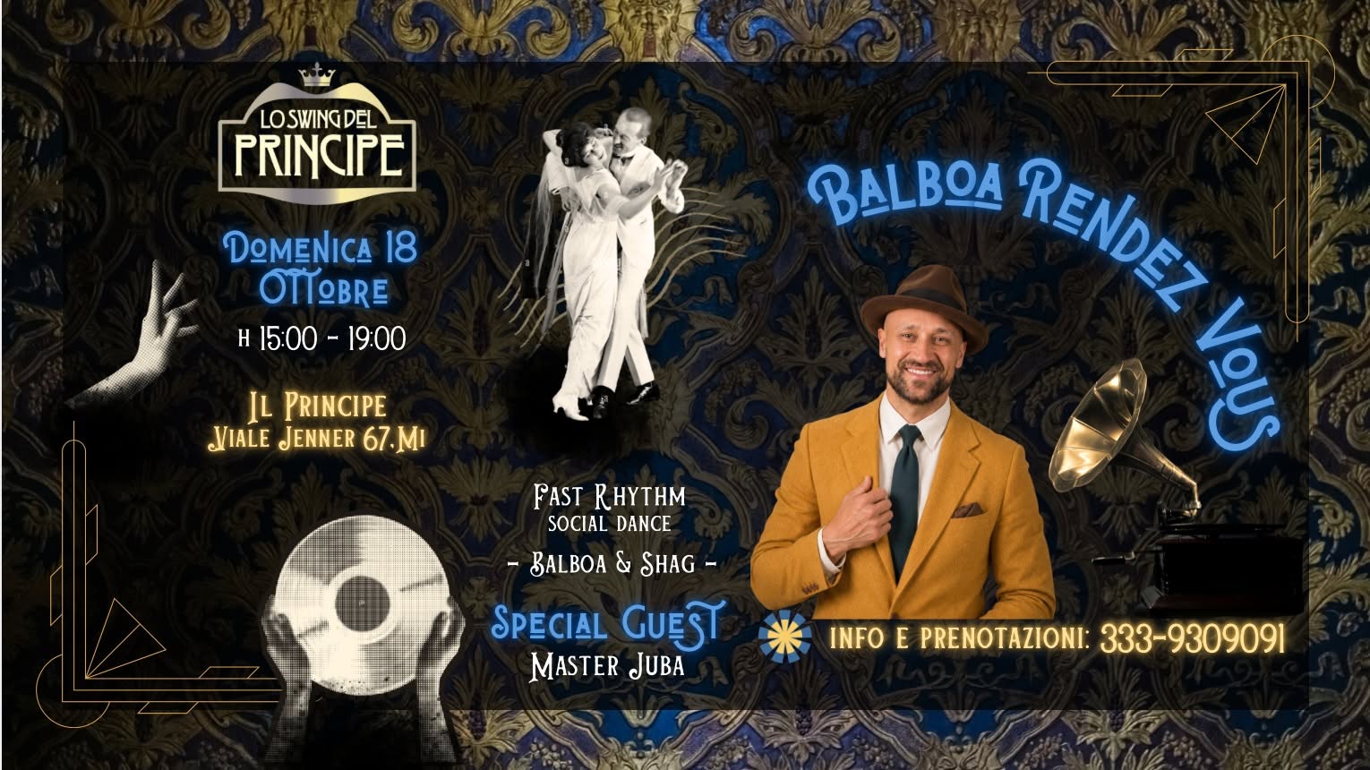 โ Lo Swing del Principe โ ๐๐๐ฅ๐๐จ๐ ๐๐๐ง๐๐๐ณ-๐๐จ๐ฎ๐ฌ โ Balboa & Shag โ Dj Master Juba โ โ SUN 18 OCT