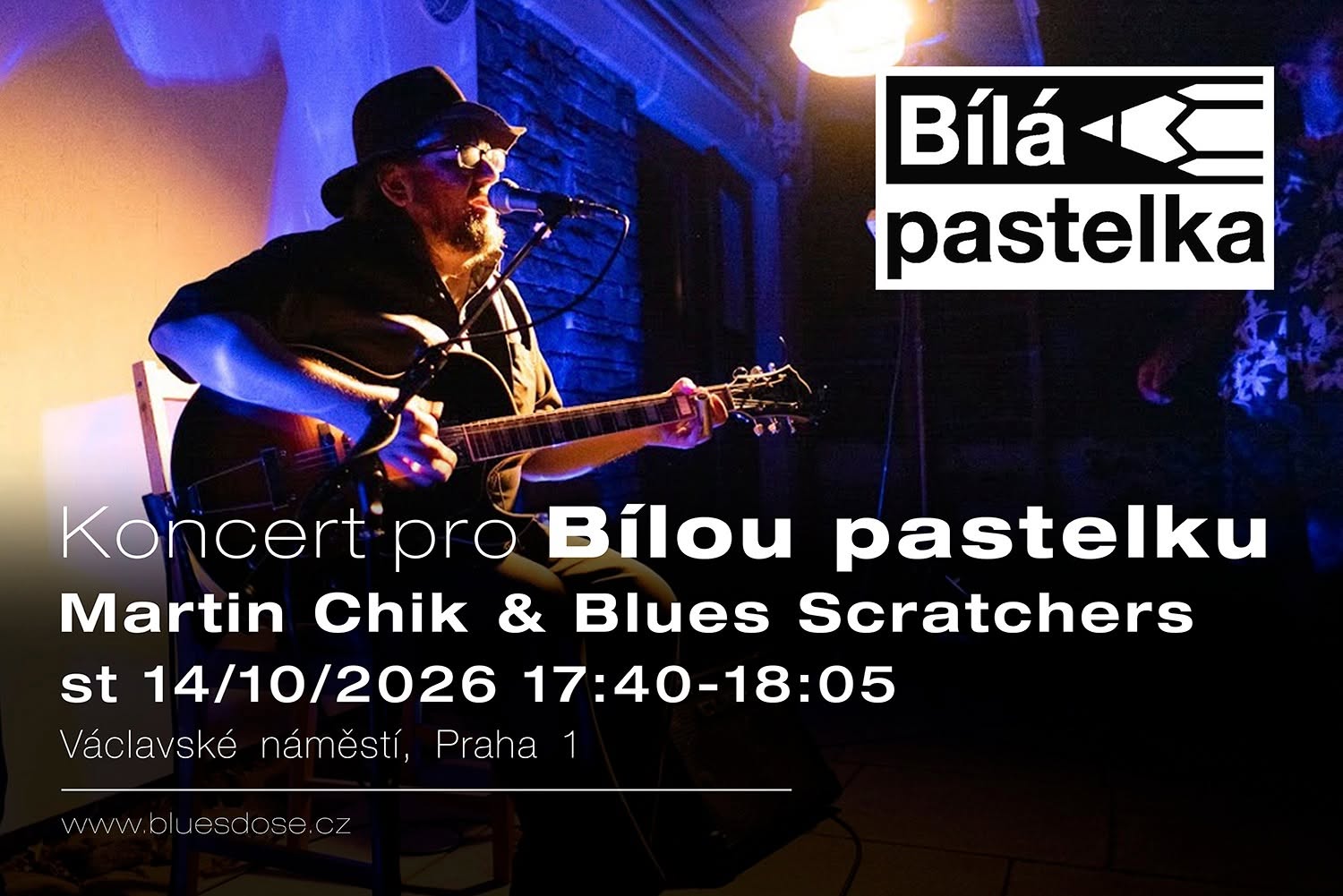 Pop Up tančírna s Martinem Chikem a jeho Blues Scratchers v rámci Koncertu pro Bílou pastelku — WED 14 OCT