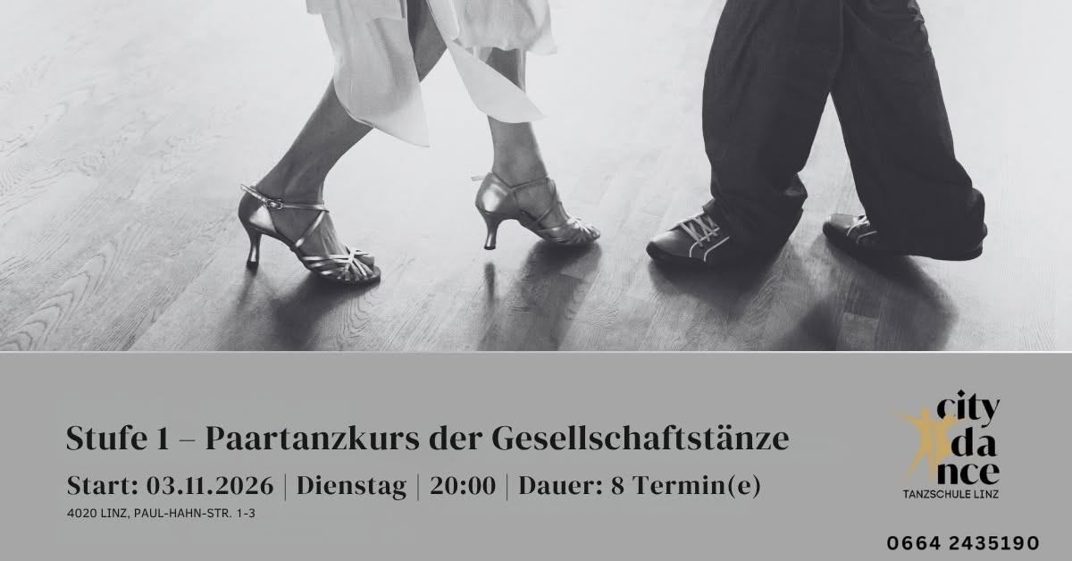 Stufe 1 – Paartanzkurs der Gesellschaftstänze — TUE 3 NOV