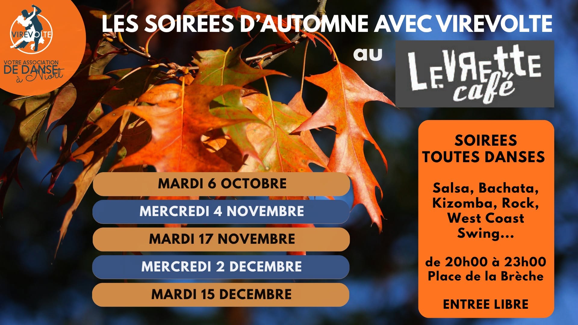 Les SOIREES D'AUTOMNE avec VIREVOLTE au LEVRETTE Café — WED 4 NOV