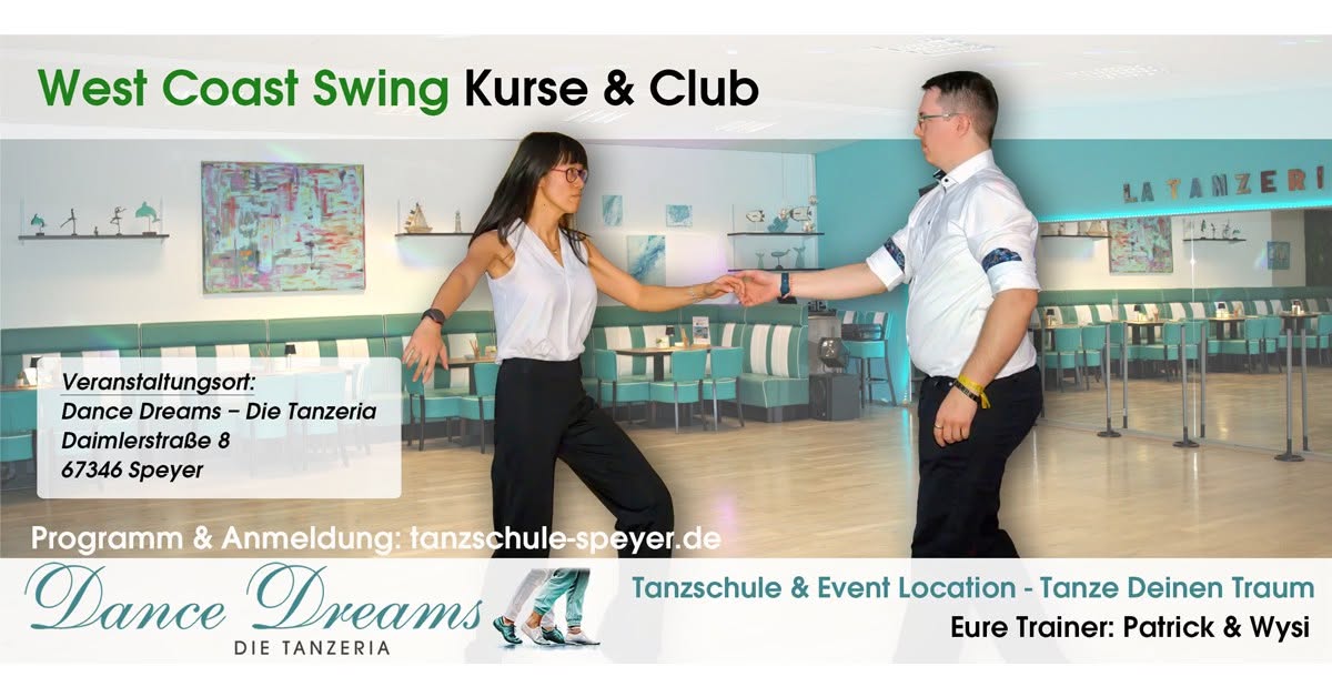 Neue West Coast Swing Tanzkurse für Anfänger & Fortgeschrittene in Speyer — TUE 13 OCT