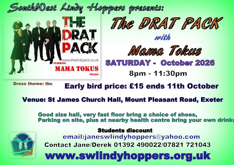 Swing Dance with The Drat Pack and Mama Tokus — SAT 24 OCT
