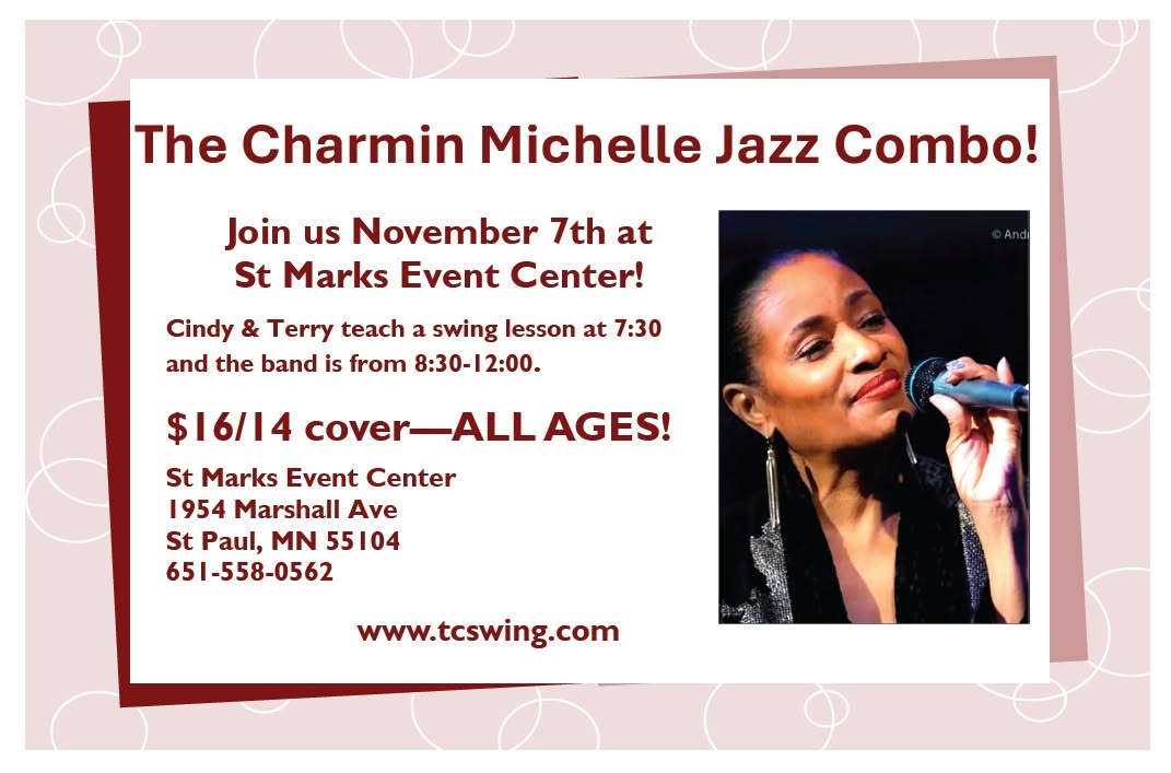 First Saturday Swing Dance with Charmin Michelle! — SUN 8 NOV