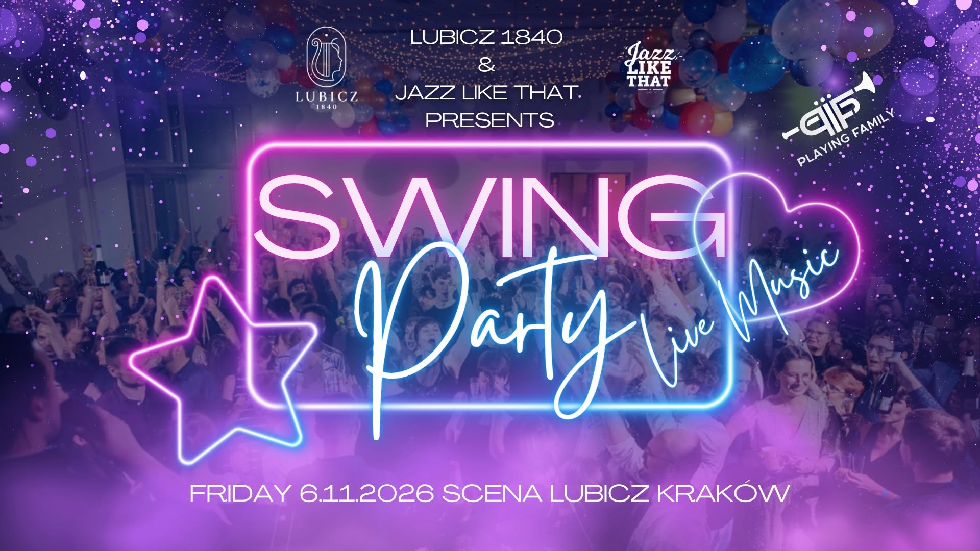 Swing Dance Party // live music Playing Family — FRI 6 NOV