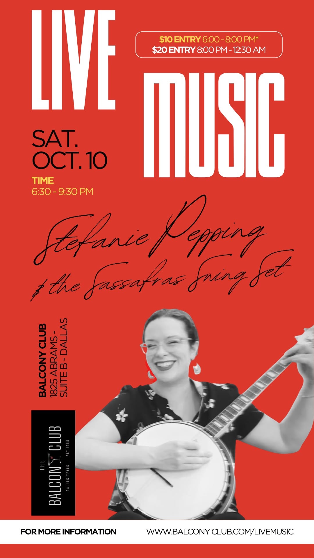 Sassafras Swing Set at the Balcony Club — SAT 10 – SUN 11 OCT