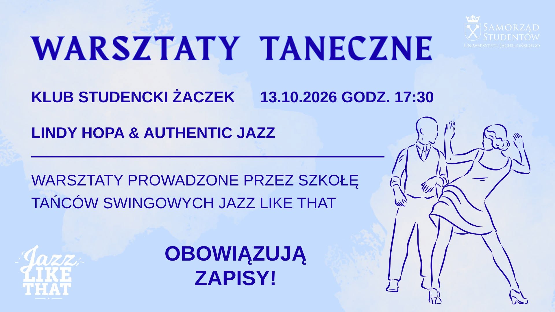 Warsztaty Taneczne | SSUJ x Jazz Like That — TUE 13 OCT