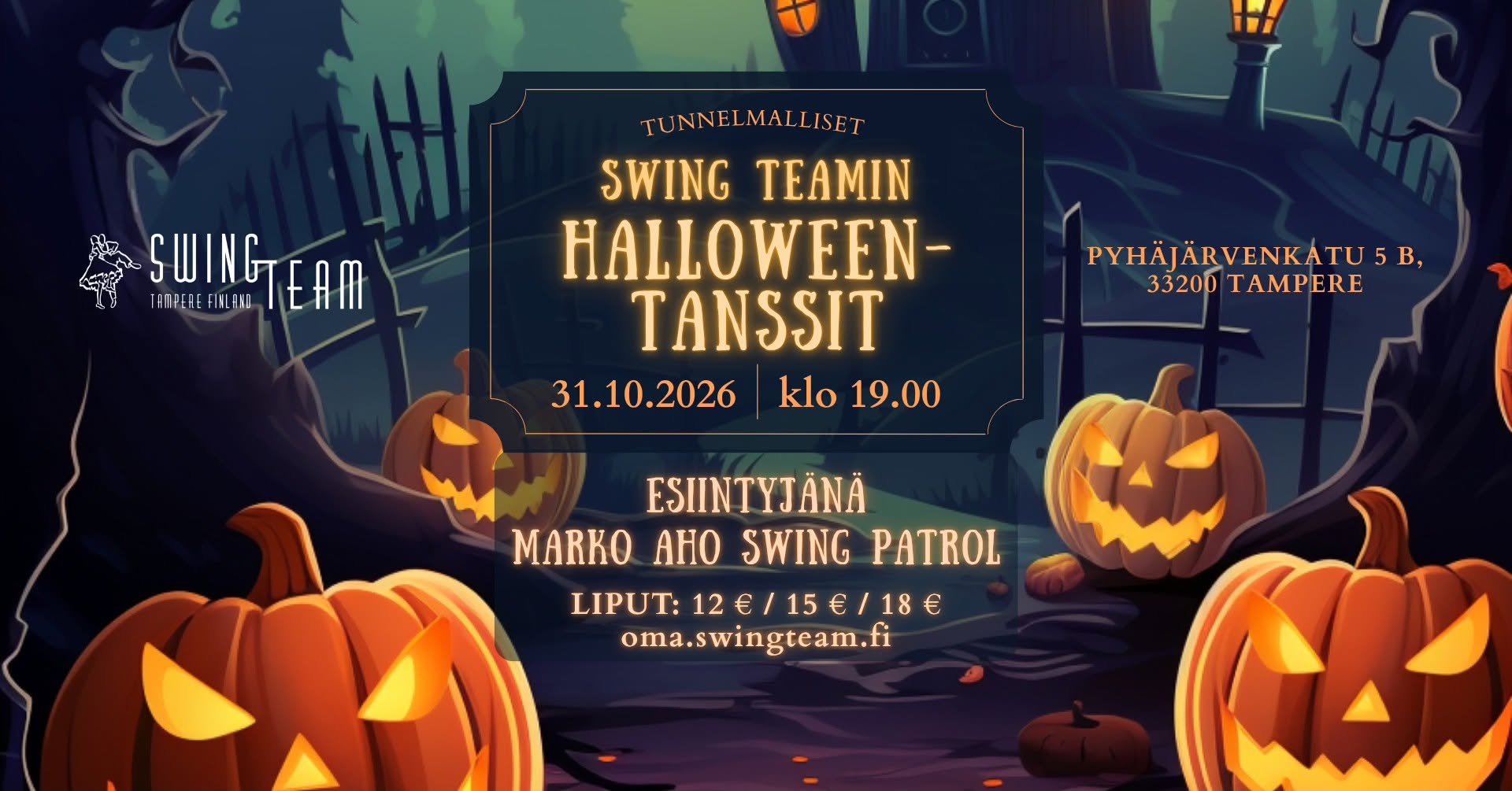 Swing Teamin Halloween-tanssit - Swing Team's Halloween Dance Party — SAT 31 OCT