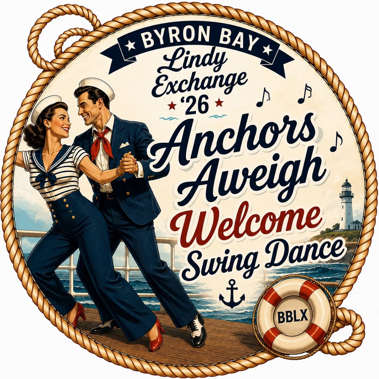 ⚓ ANCHORS AWEIGH WELCOME DANCE - Byron Bay Lindy Exchange 2026 — FRI 16 OCT