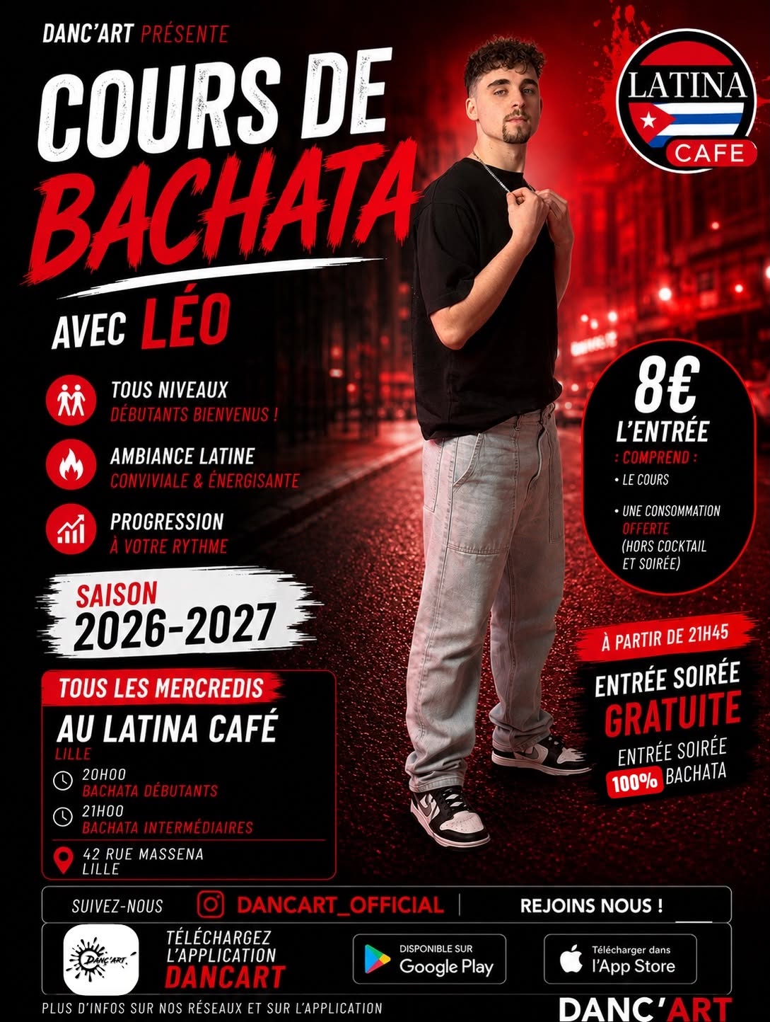 Cours & Soirée 100% Bachata à Lille | Latina Café • DANC’ART — WED 14 OCT
