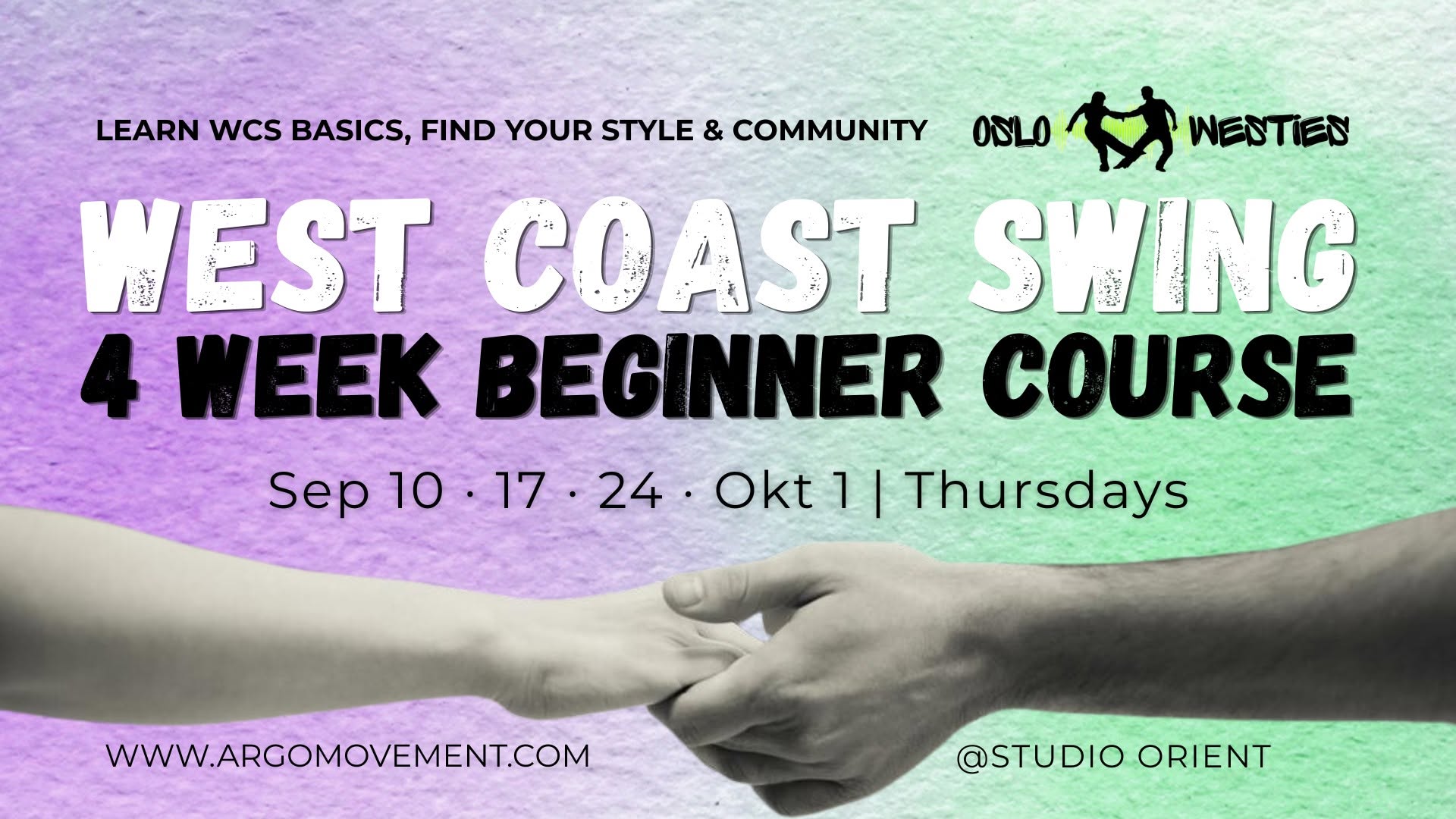 Beginner West Coast Swing Course ( 4 - weeks) — THU 15 OCT