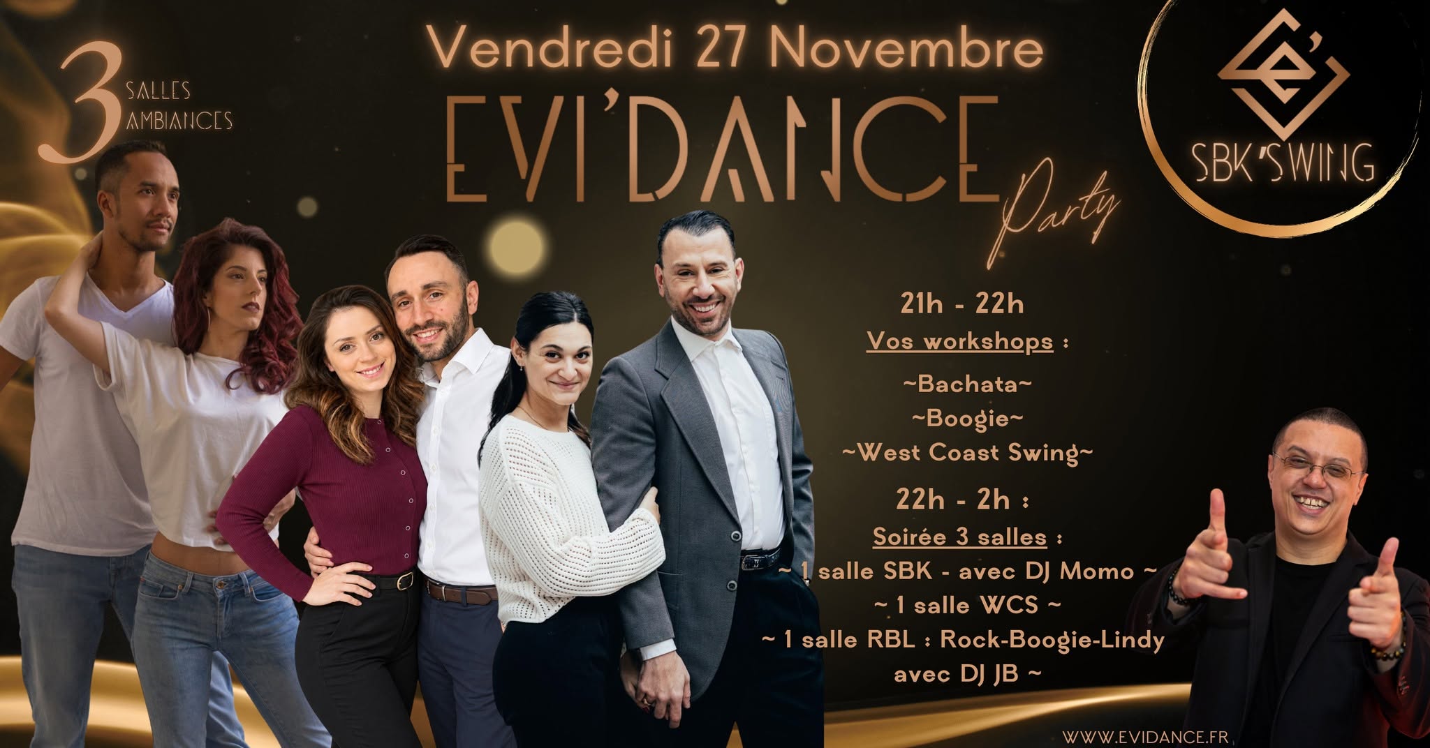 Evi'Dance Party - Workshops + Soirée 3 salles - 27 Novembre — FRI 27 NOV