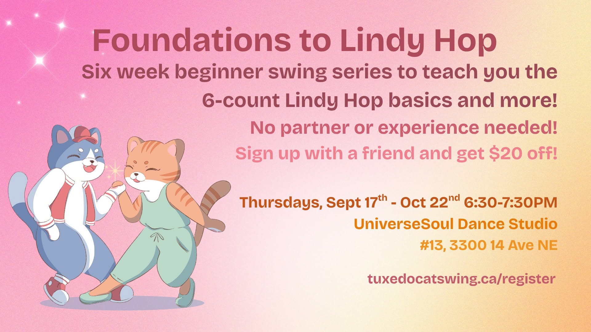Foundations to 6-Count Lindy Hop - Beginner Swing Dance Classes — FRI 16 OCT