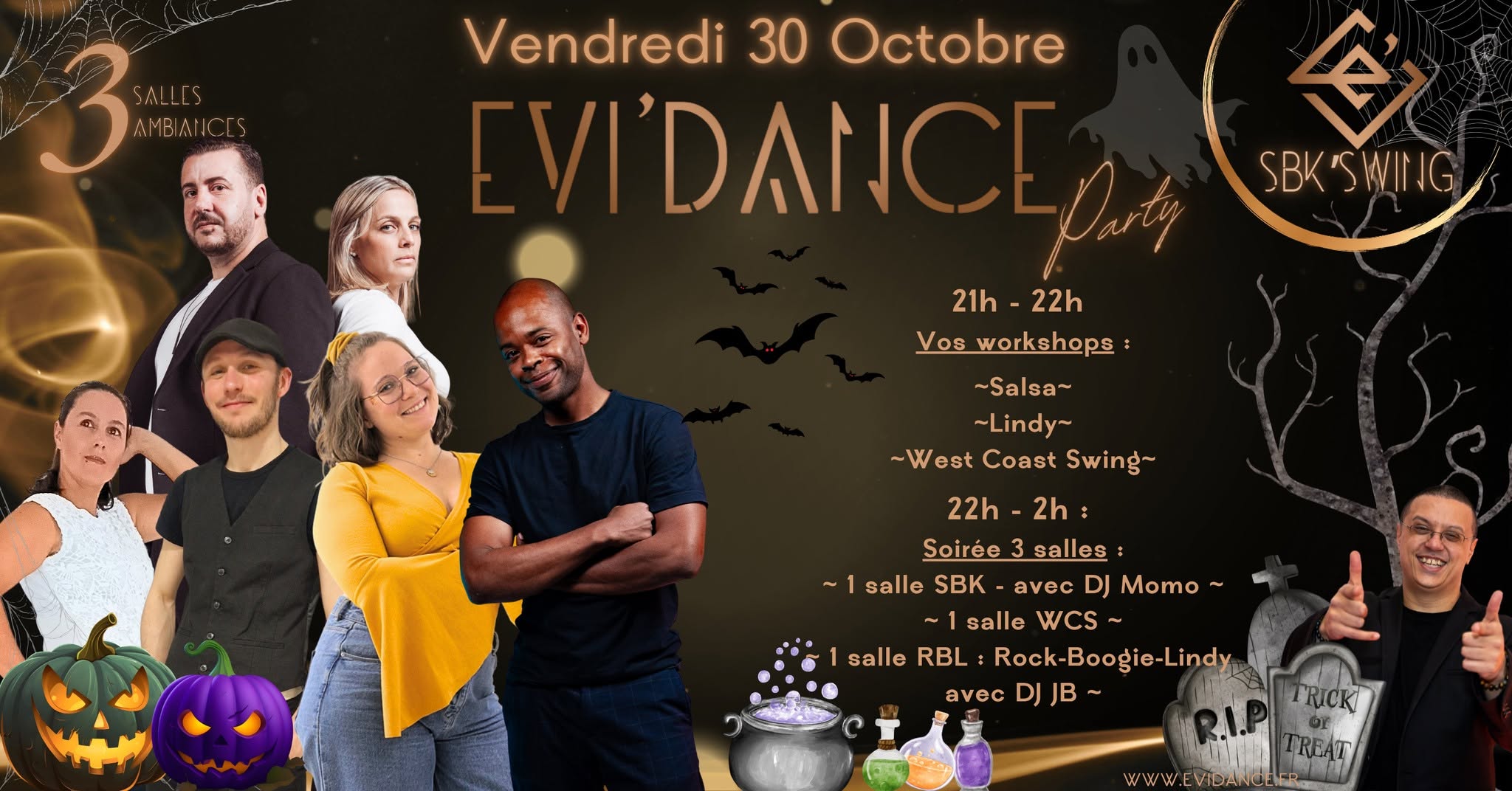 Evi'Dance Party - Workshops + Soirée 3 salles - 30 Octobre — FRI 30 OCT