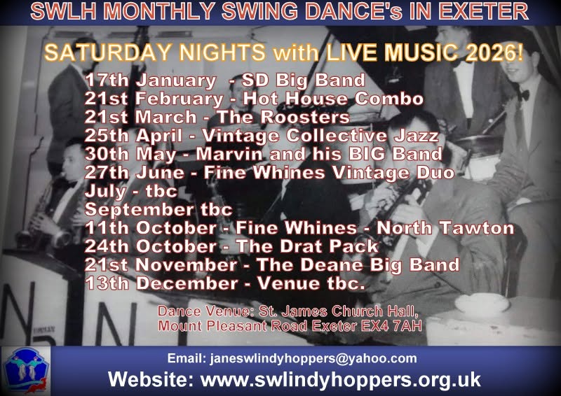 Monthly Swing Dances in Exeter  — SAT 24 OCT