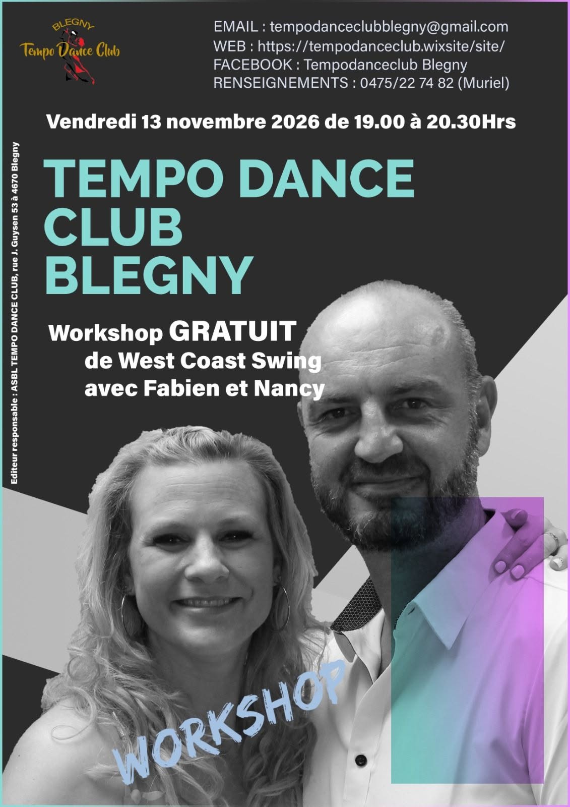 workshop West coast swing — FRI 13 NOV