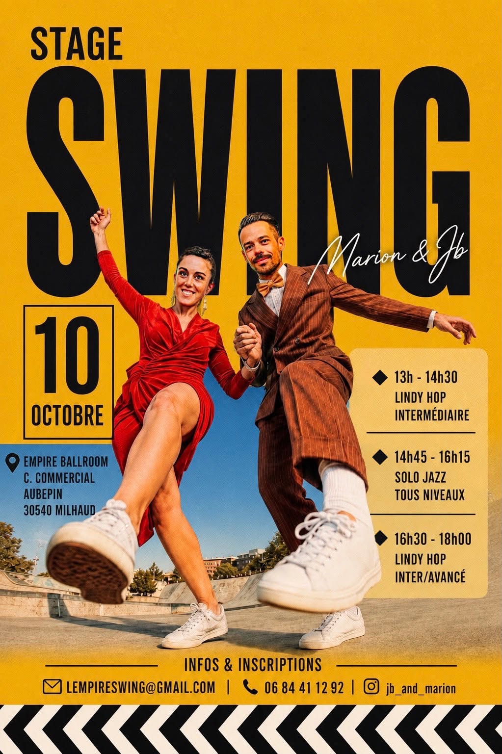 Stage swing Marion & Jb — SAT 10 OCT