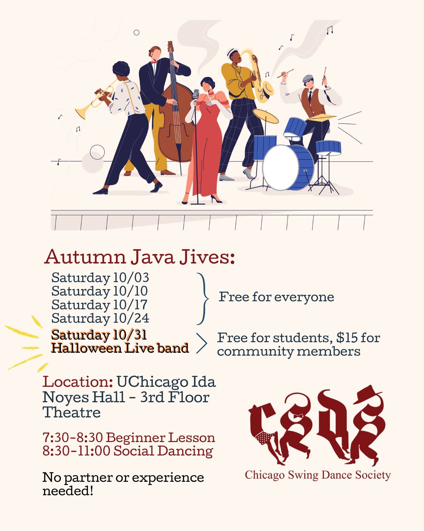 Java Jive!! Swing Dance + Beginner Lesson Saturday 10/10!! — SUN 11 OCT