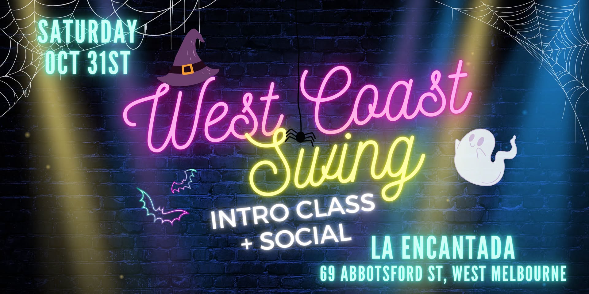 Halloween Social + West Coast Swing Intro Class @ La Encantada! — SAT 31 OCT