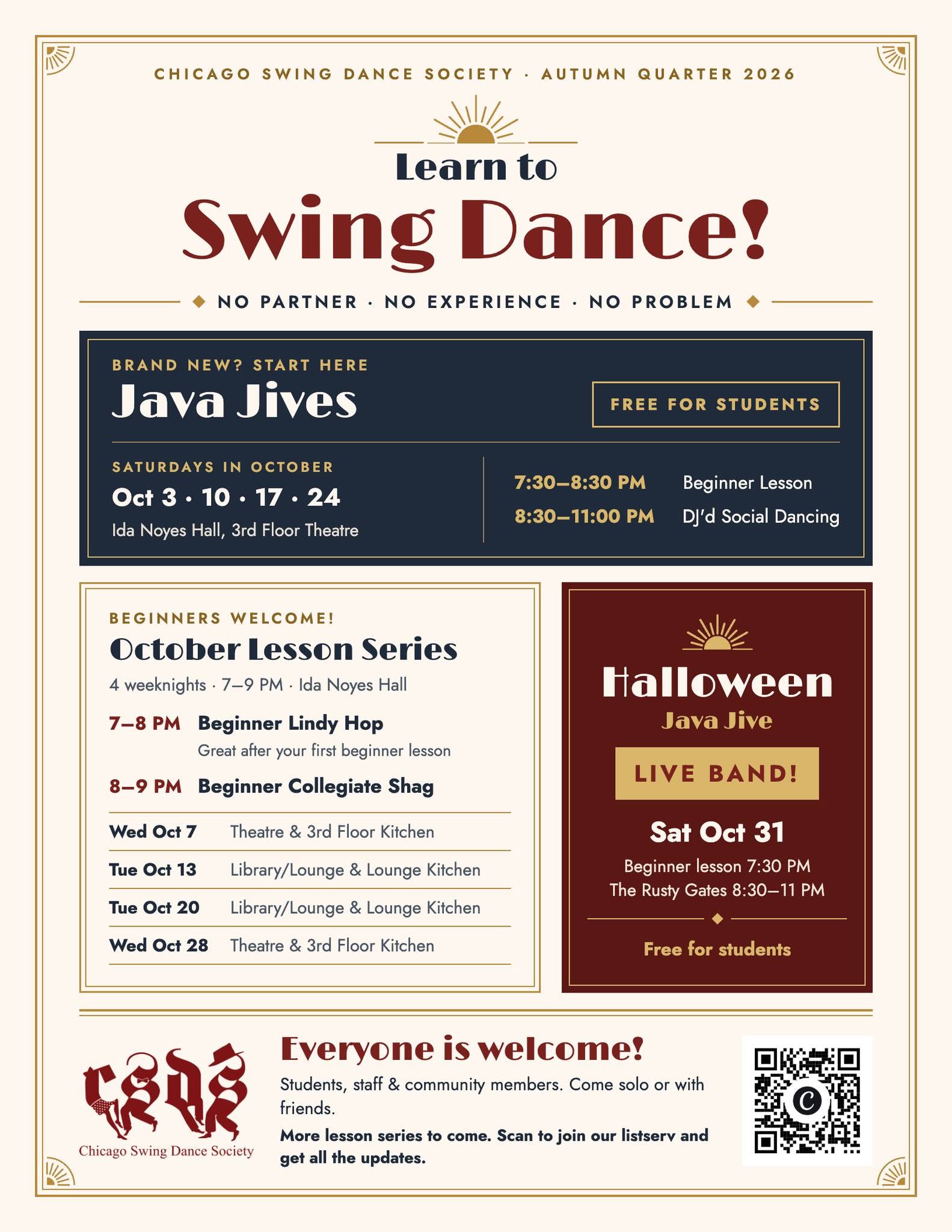 October lesson series: Beginner Lindy + Collegiate Shag! — WED 21 OCT