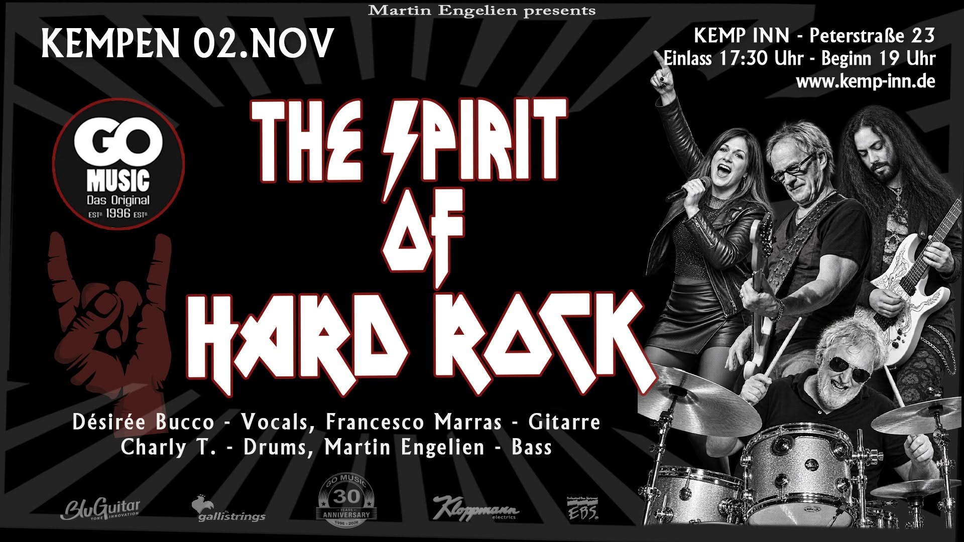 GO MUSIC - The Spirit Of Hard Rock! — TUE 3 NOV