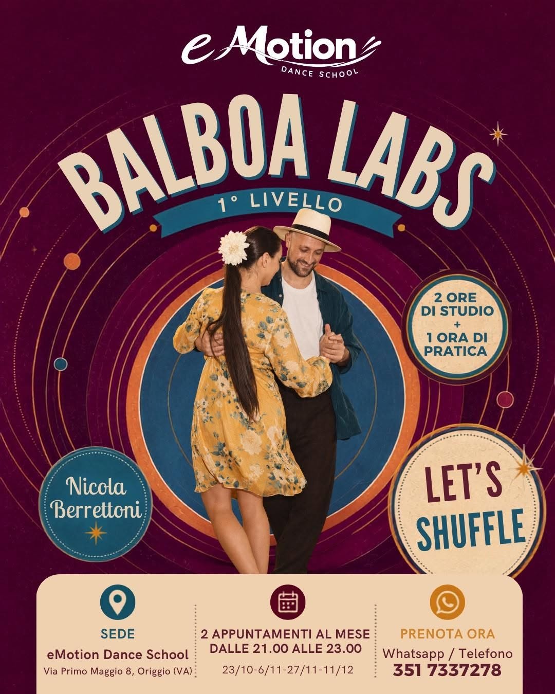🌟 BALBOA LABS - Laboratori Intensivi di 1° Livello con Pratica Social Guidata 🌟 — FRI 23 OCT