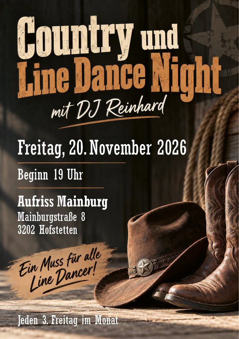 Country- und Line-Dance-Night — FRI 20 – SAT 21 NOV