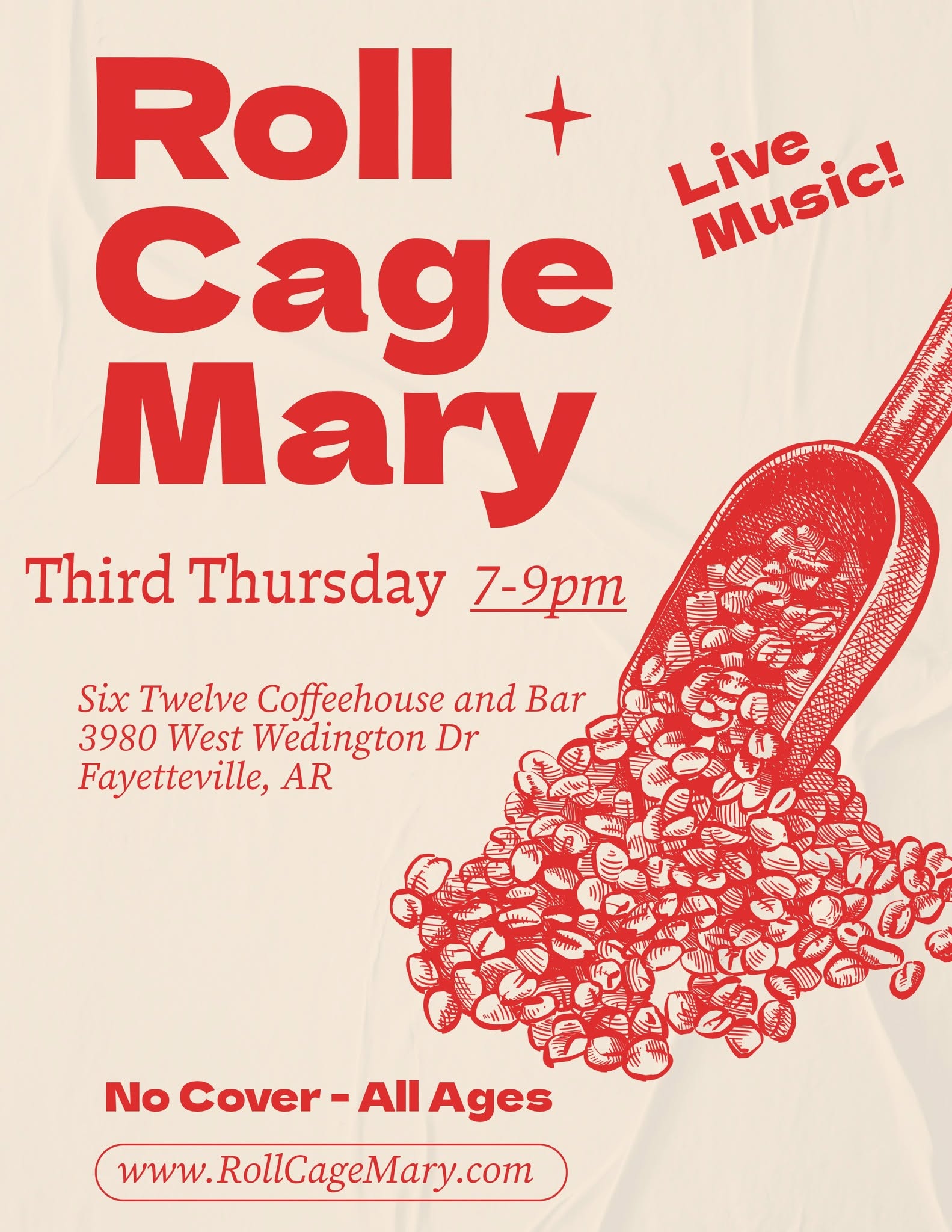 Roll Cage Mary @ SixTwelve Coffeehouse and Bar — FRI 16 OCT