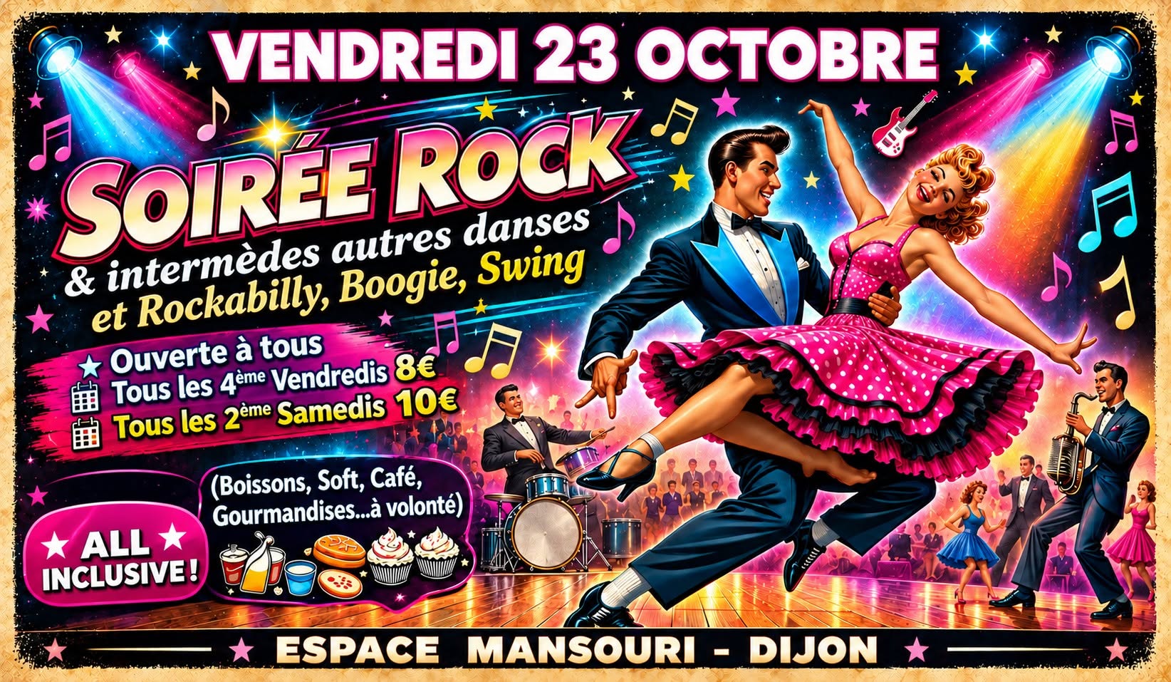 Soirée Rock, Rockabilly, Boogie, Blues et intermèdes autres danses avec Dj Bouss (ouverte à tous) ! — FRI 23 – SAT 24 OCT