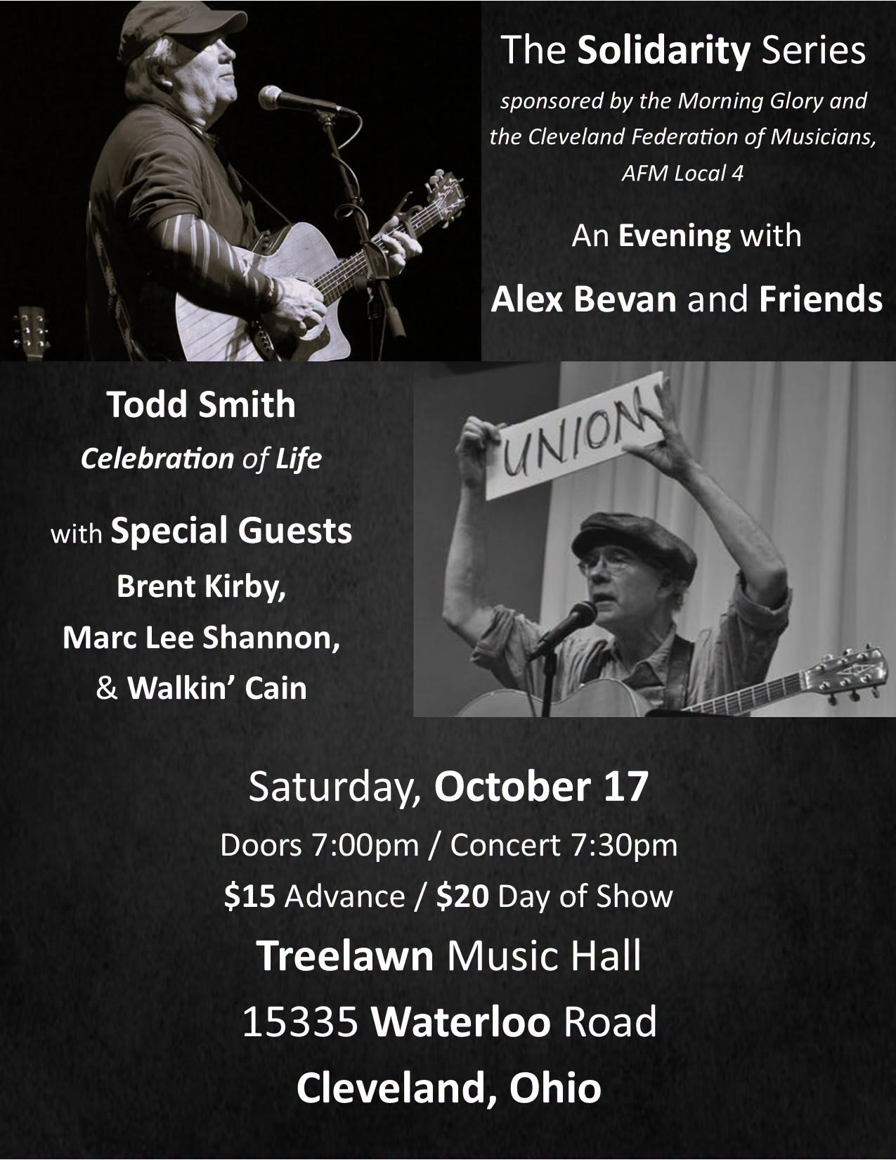 The Solidarity Series: Alex Bevan and Friends — SAT 17 OCT